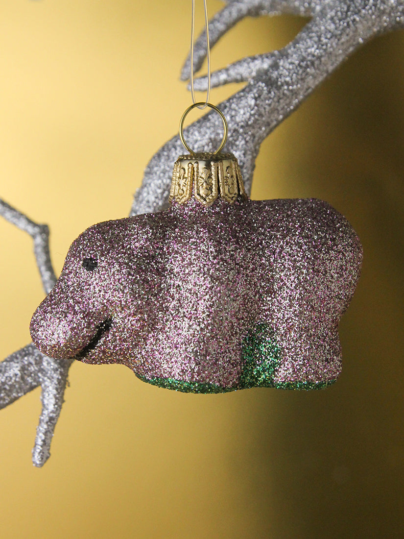 オーナメント HIPPO SMALL GLITTERED