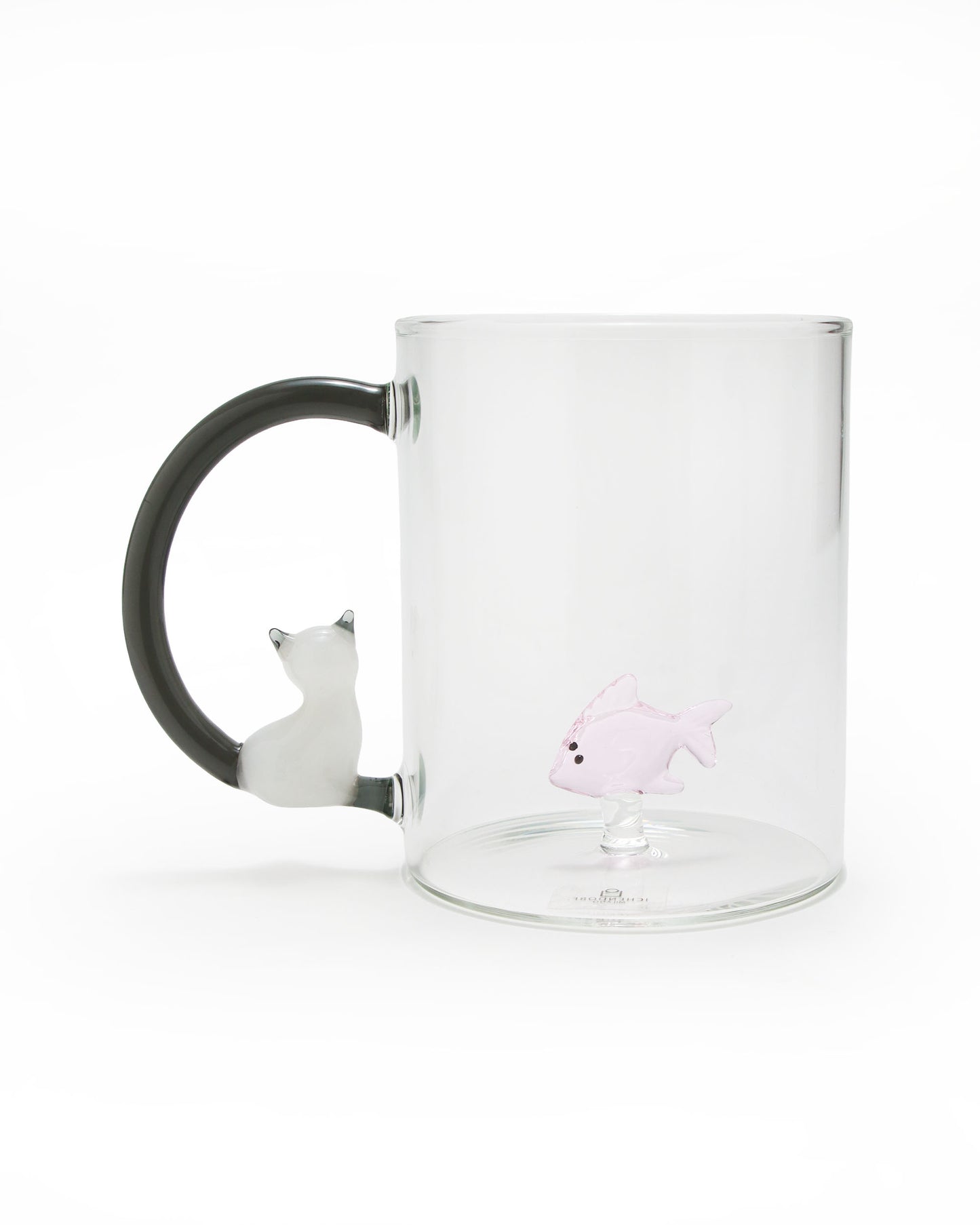 マグ Pink Fish & White Cat with Smoke Tail