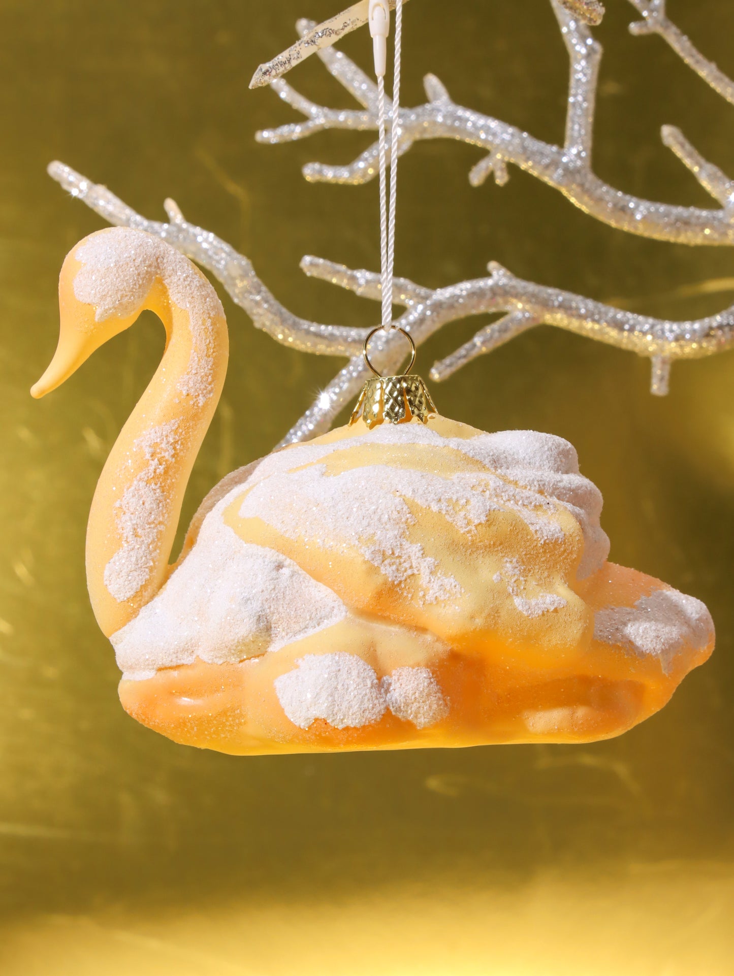 オーナメント SWAN CREAM PUFF