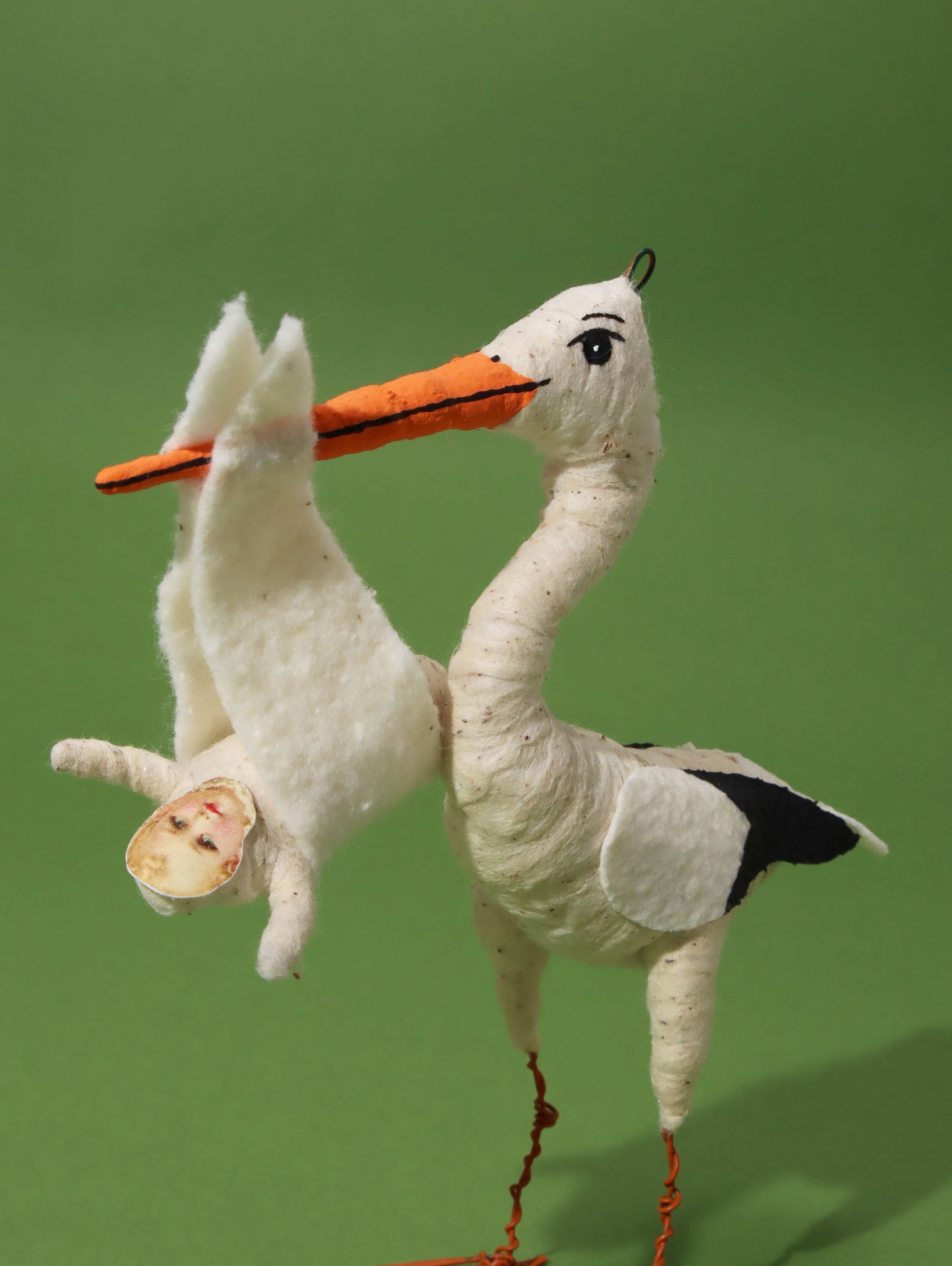 オーナメント STANDING STORK WITH BABY