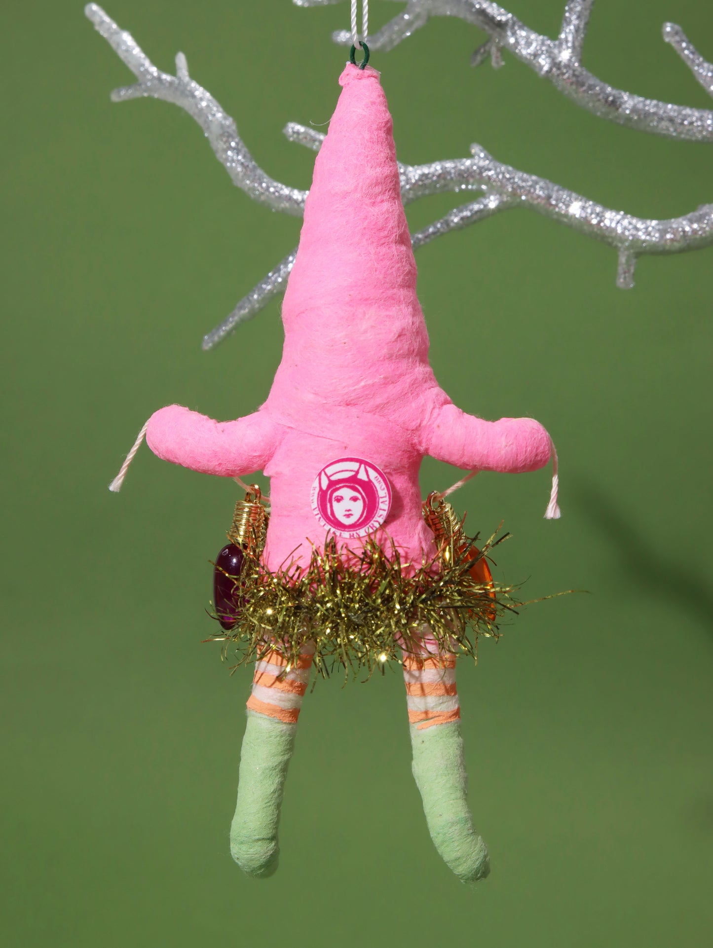 オーナメント PINK XMAS LIGHT DECORATING ELF