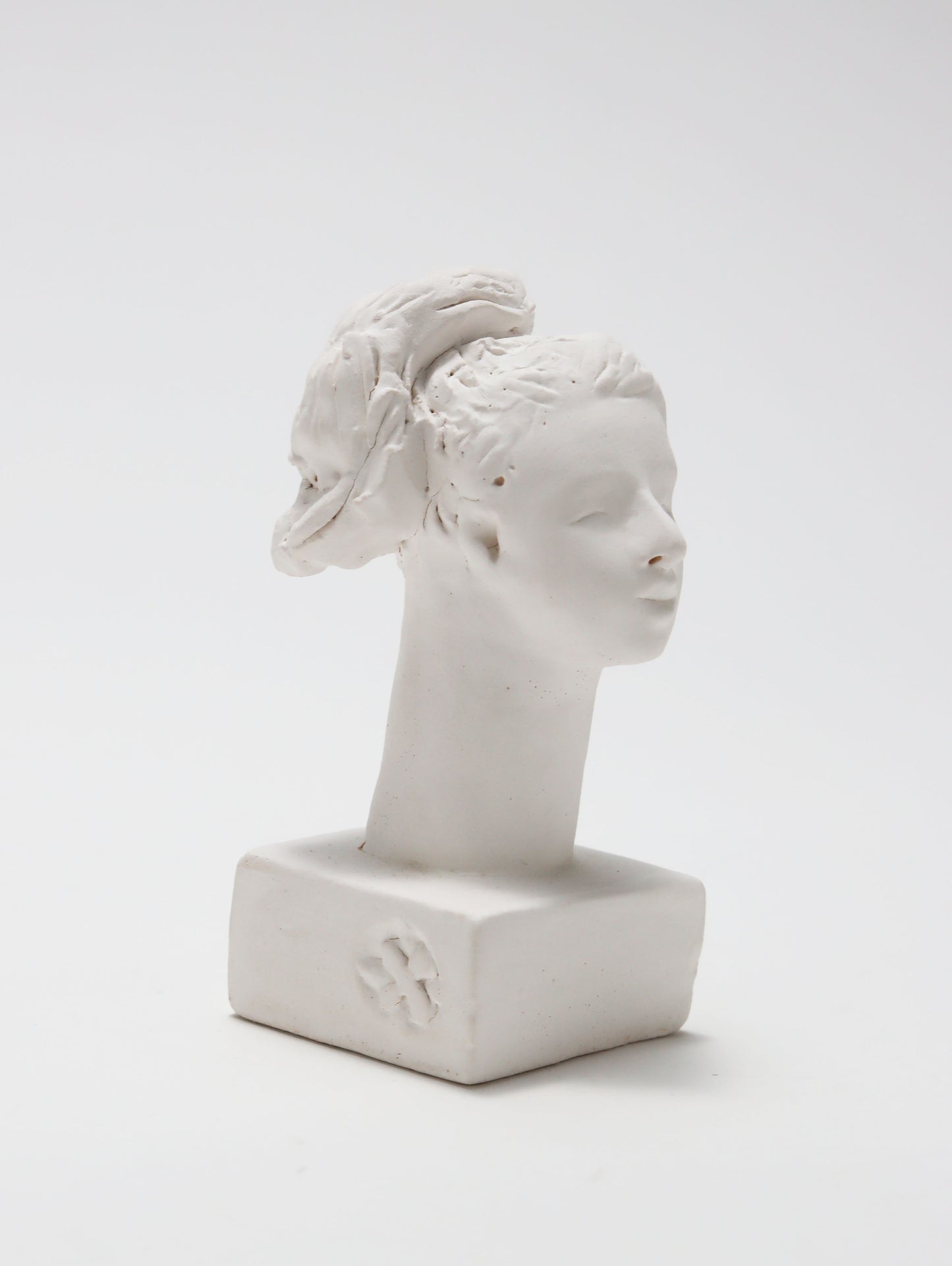 オブジェ Buste Socle Brun Blanc 13