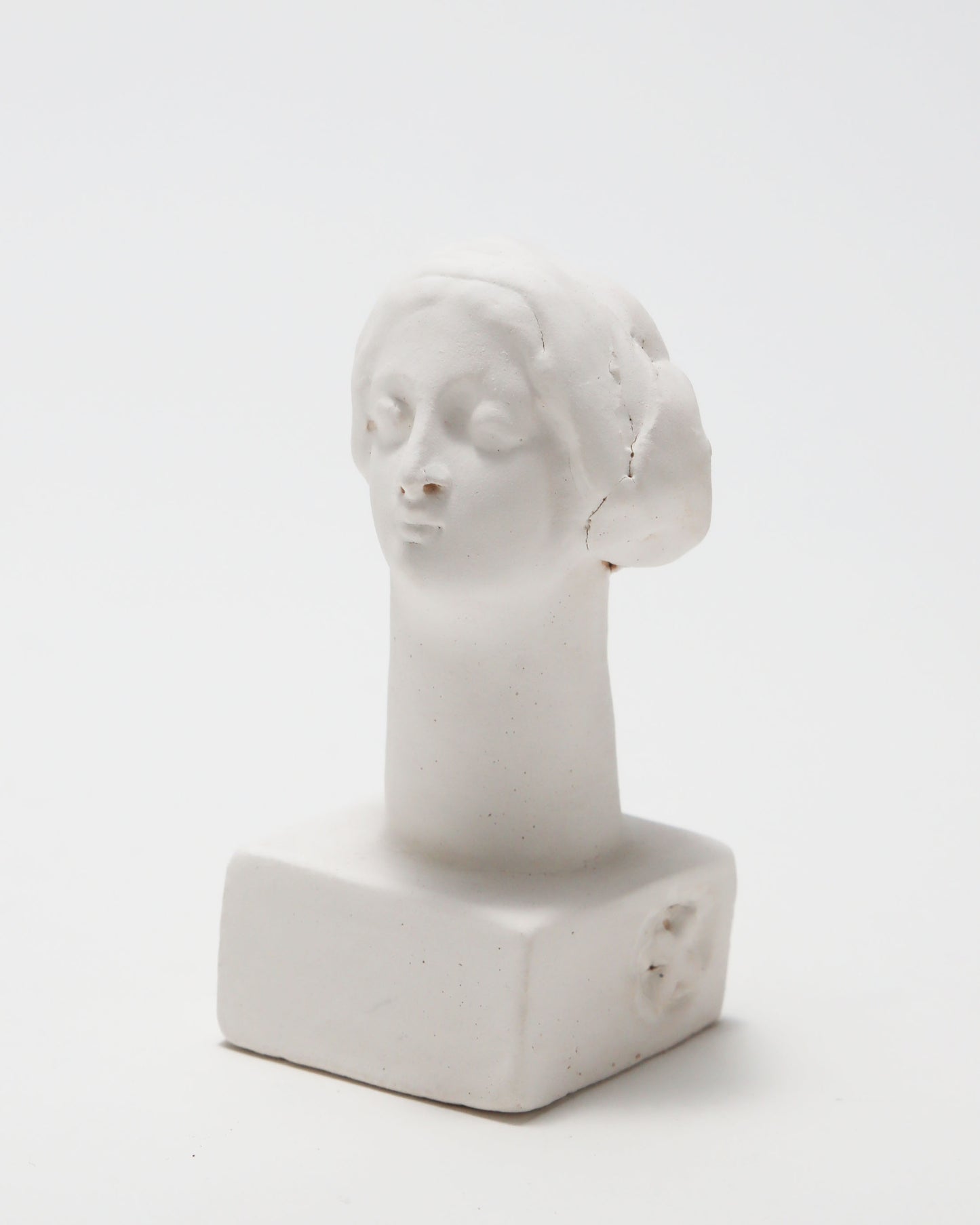 オブジェ Buste Socle Brun Blanc 17