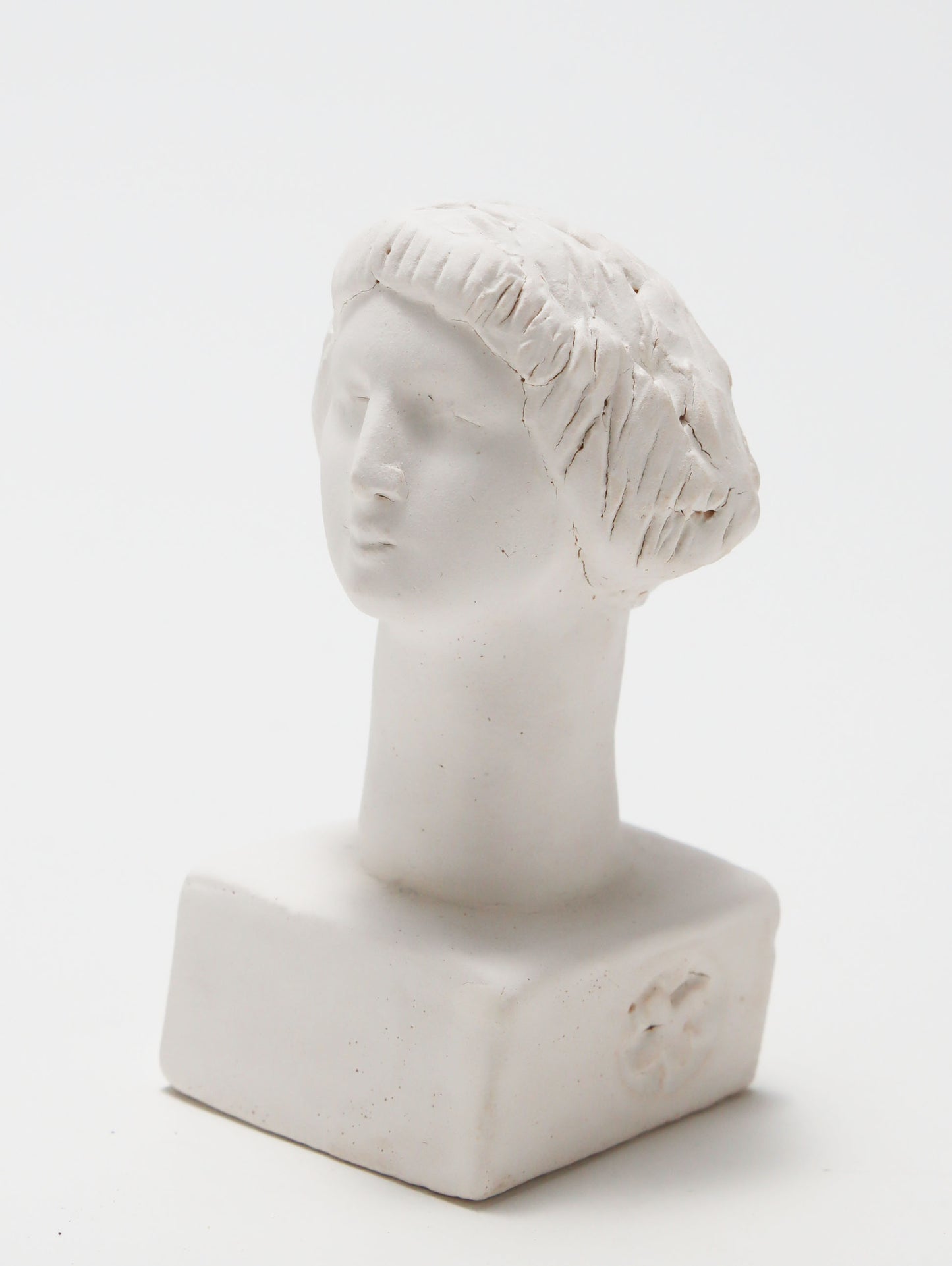 オブジェ Buste Socle Brun Blanc 3
