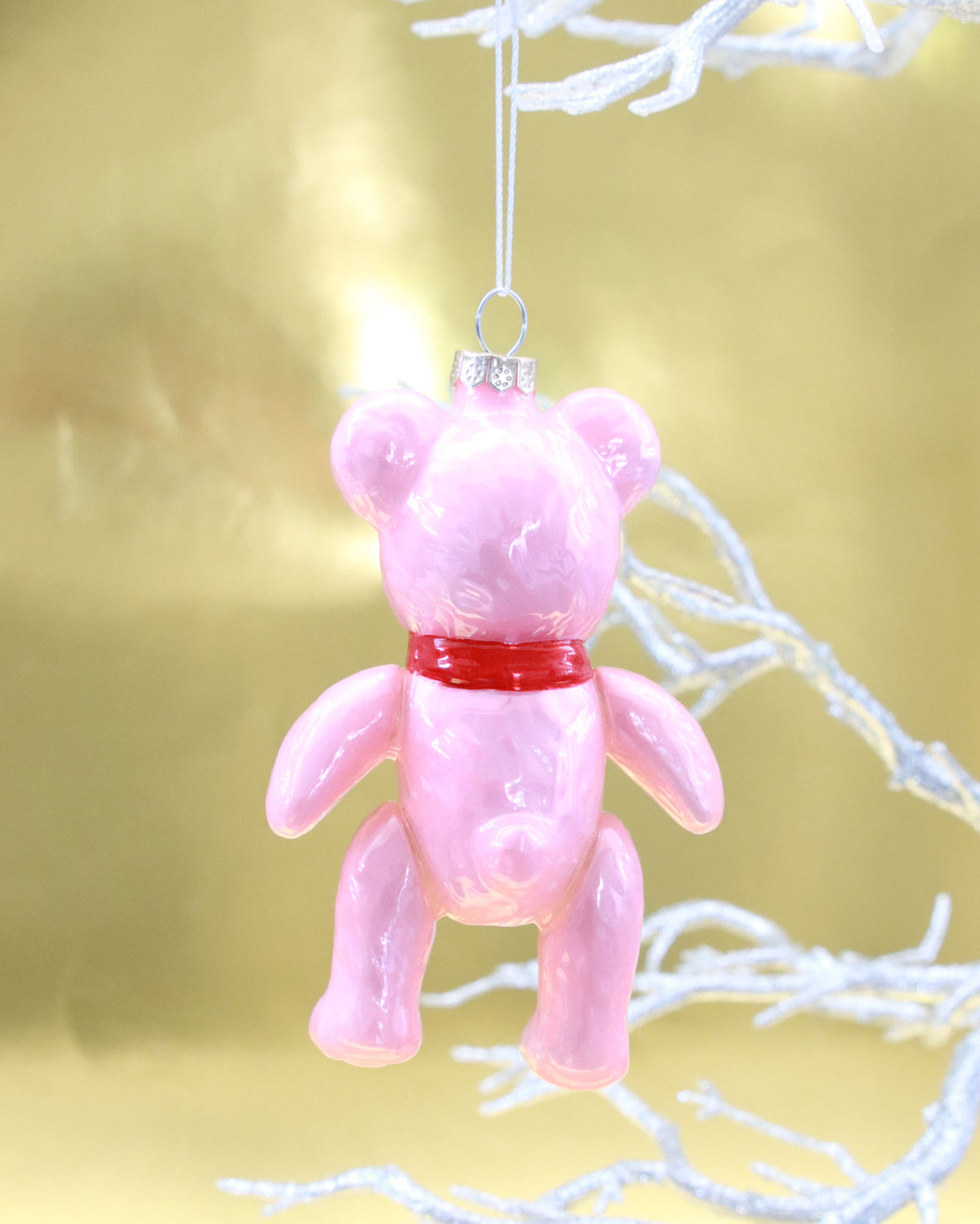 オーナメント VINATGE PINK TOY BEAR