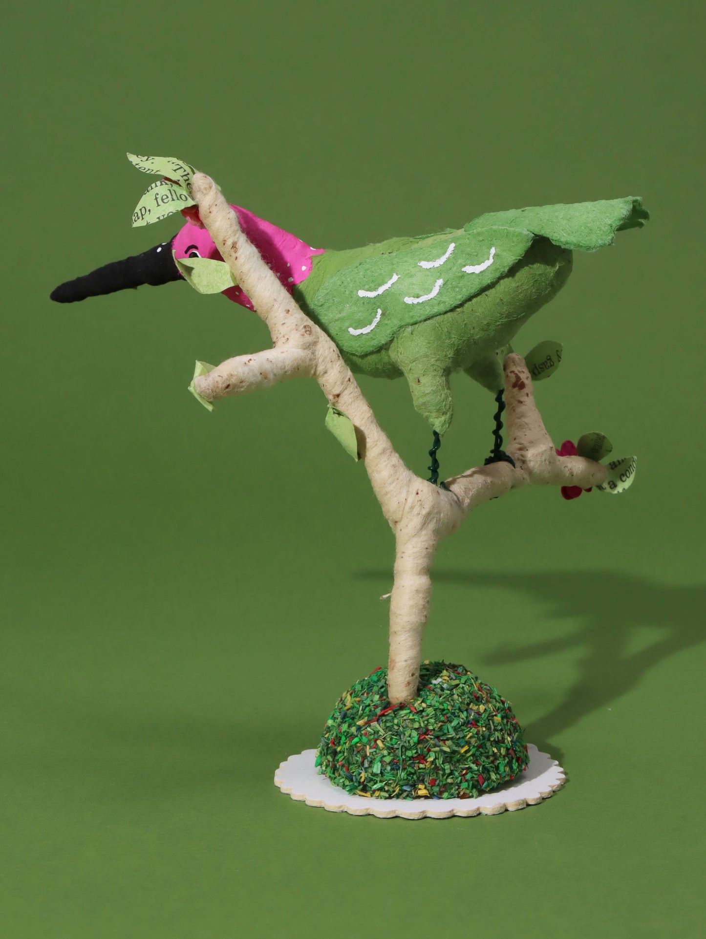 オーナメント HUMMINGBIRD ON TREE BRANCH FIGURE