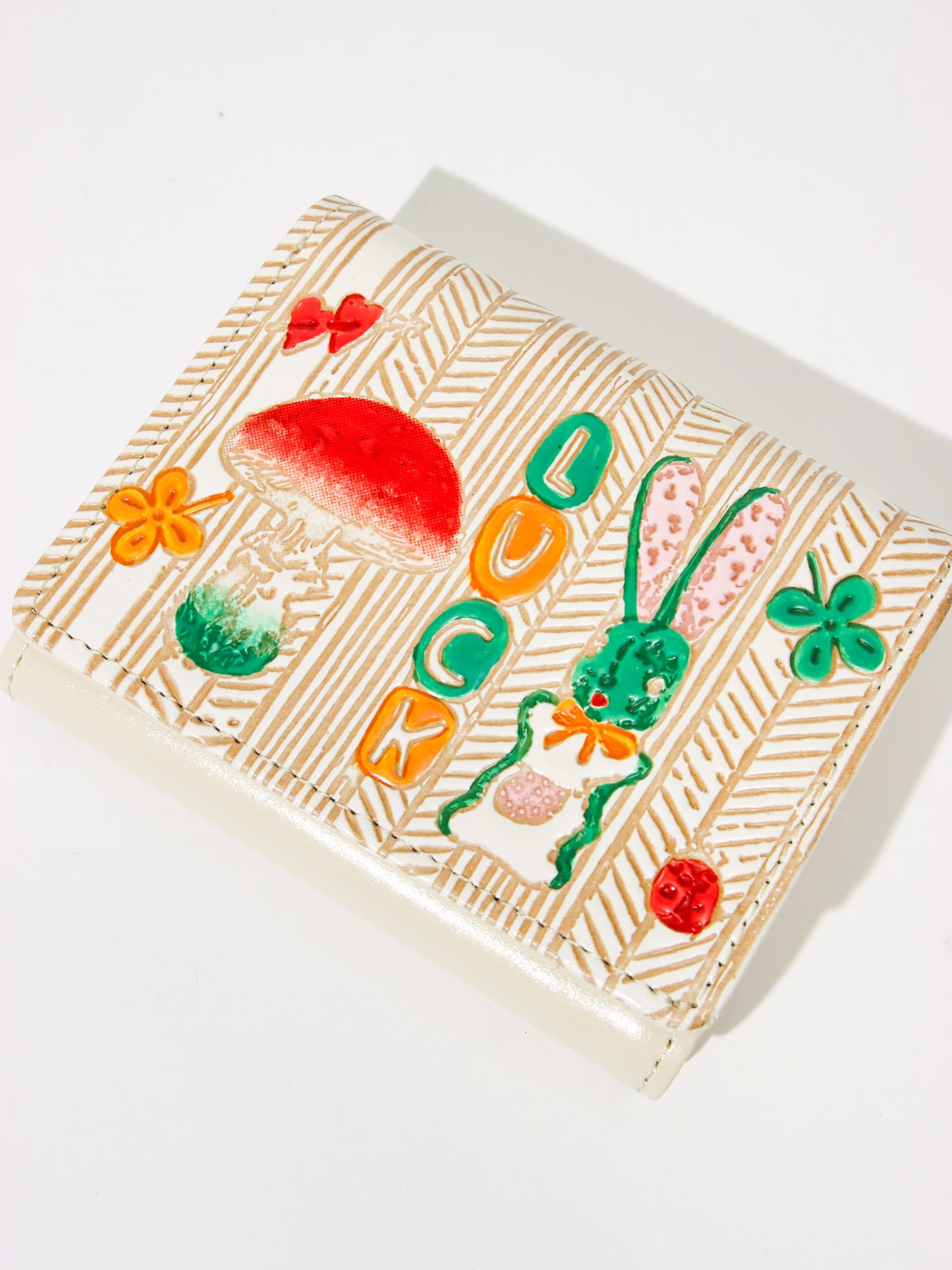 <文庫革 × Natalie Lete>三つ折り財布 Rabbit and LUCK