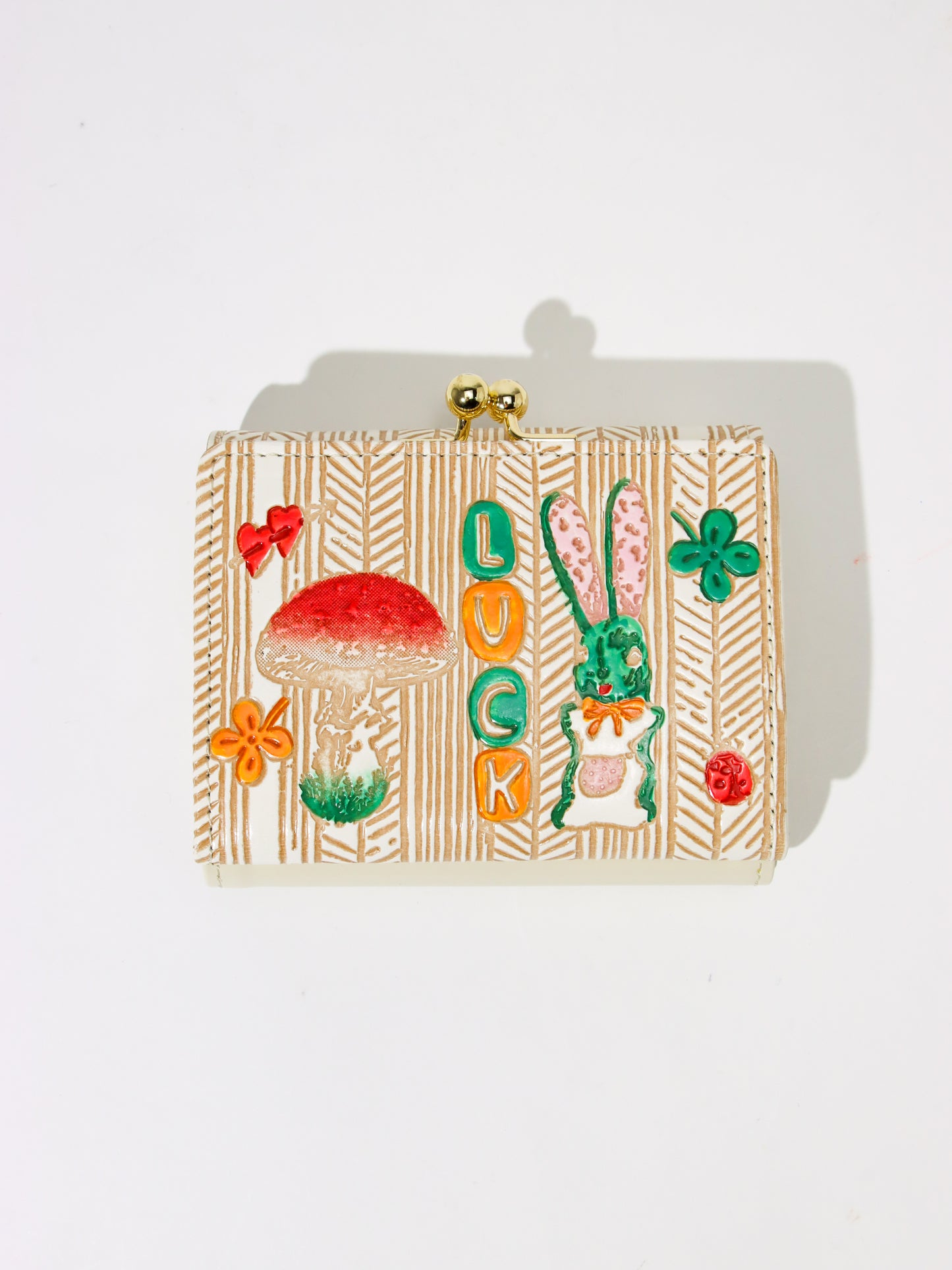 <文庫革 × Natalie Lete>三つ折り財布 Rabbit and LUCK