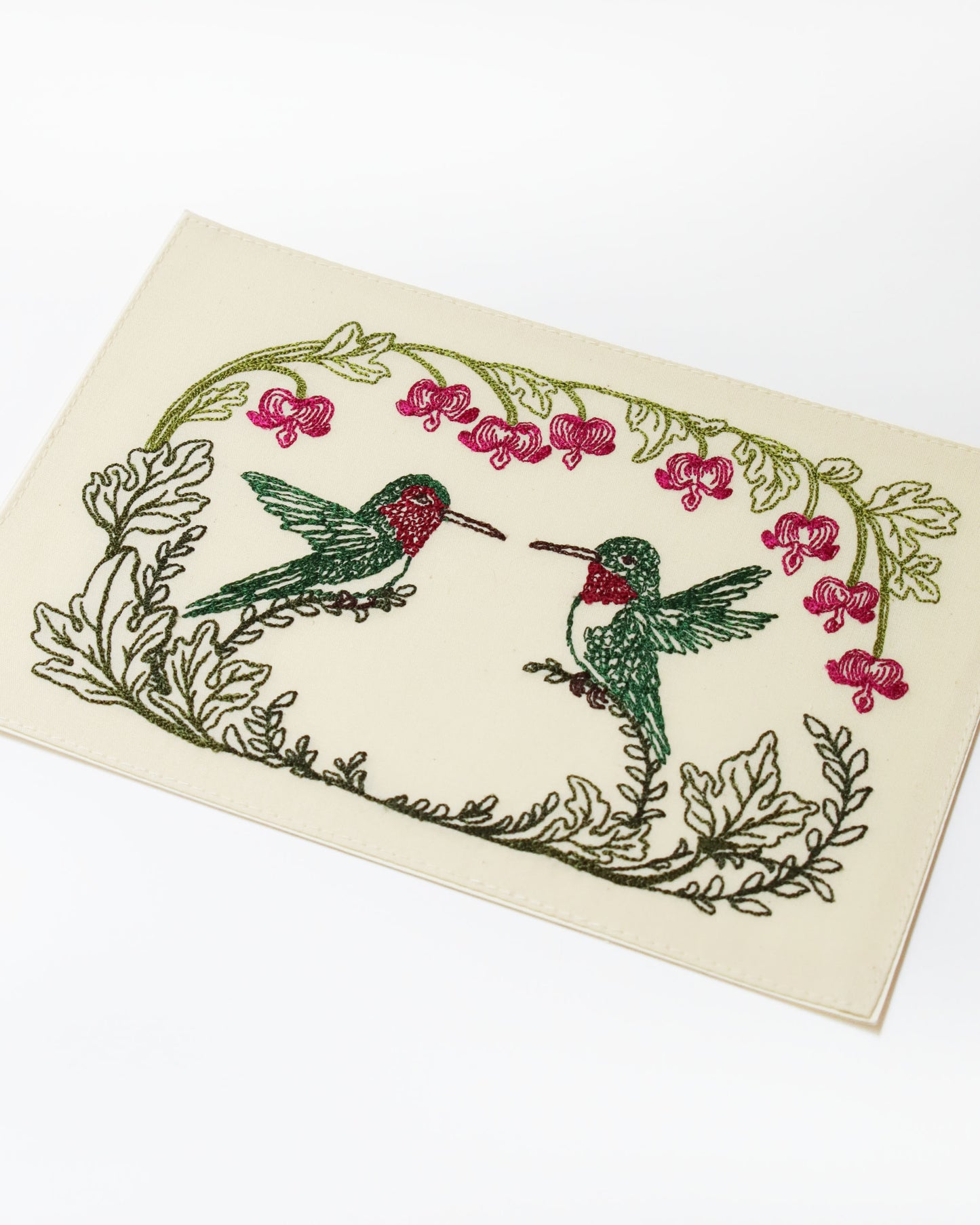 刺繍カード Hummingbird Hearts