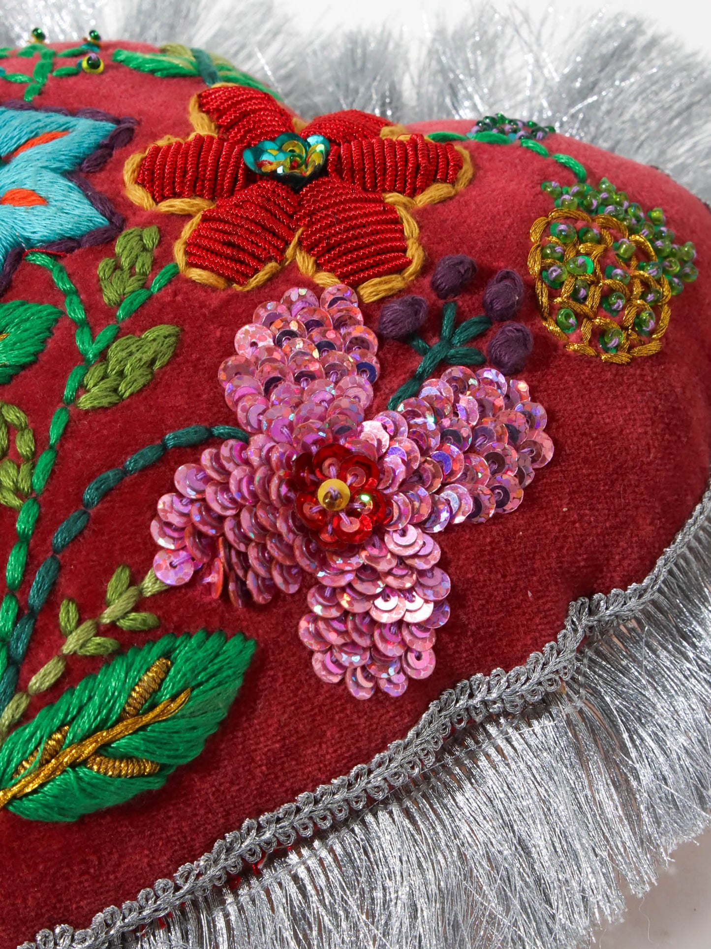 刺繍オーナメント fringe hearts