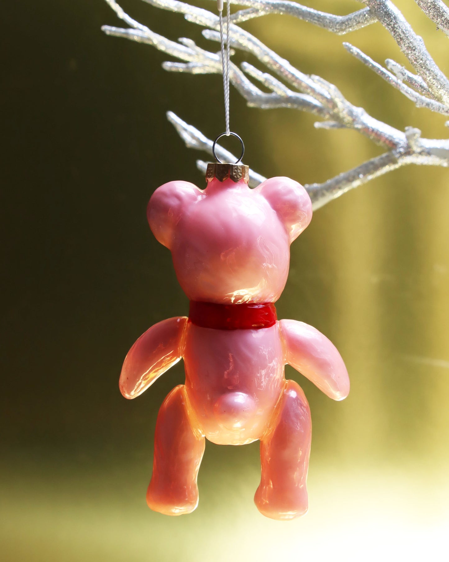オーナメント VINATGE PINK TOY BEAR