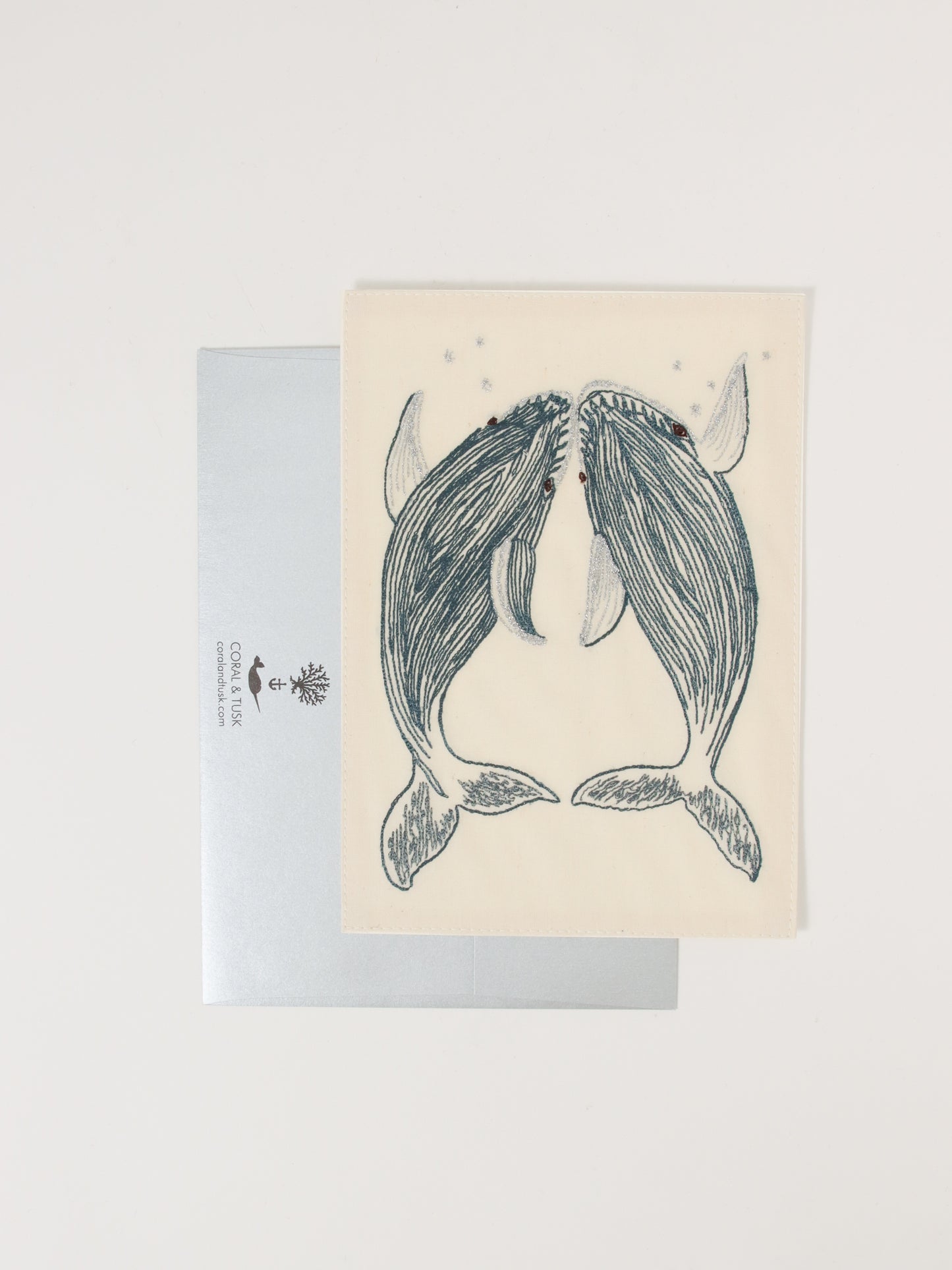 刺繍カード Humpback Whales