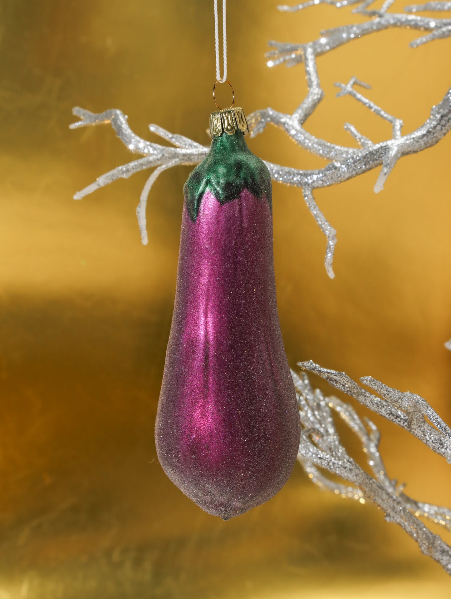 オーナメント AUBERGINE GLITTERED