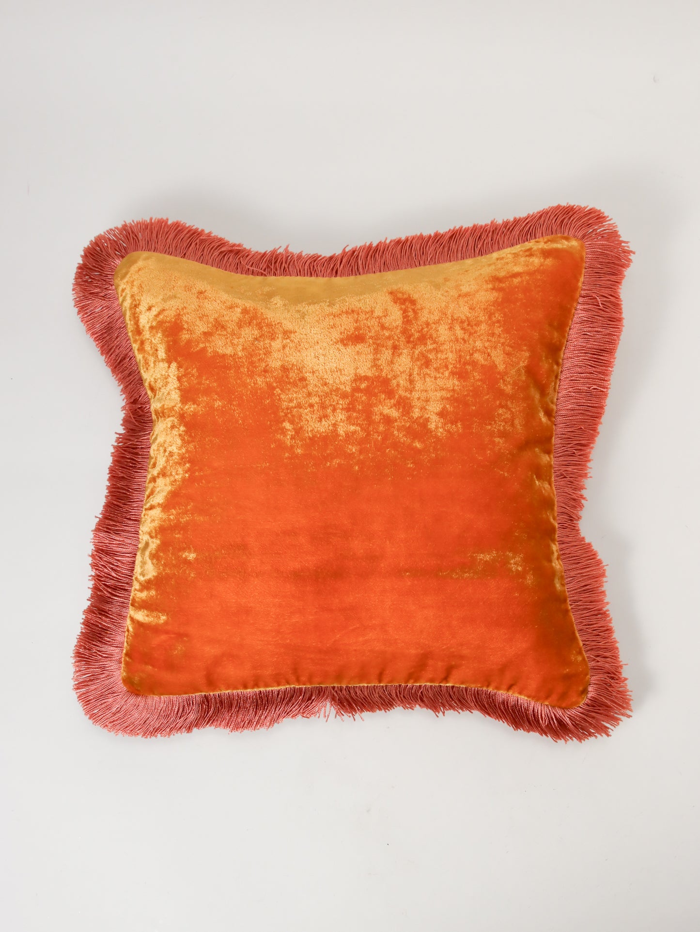 クッションカバー 30x30 PLAIN FRINGE Honey/Peach Rose Fringe