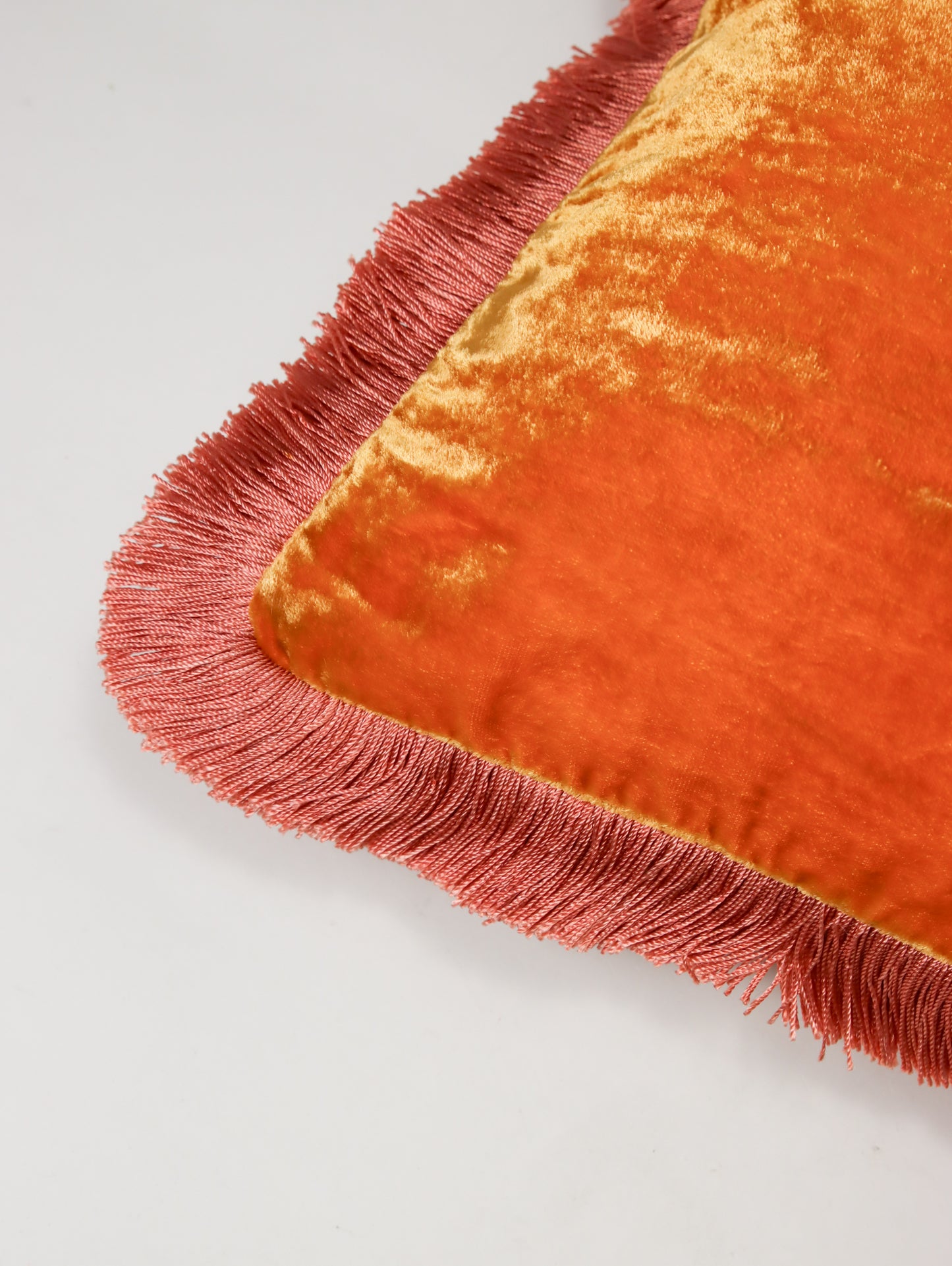 クッションカバー 30x30 PLAIN FRINGE Honey/Peach Rose Fringe