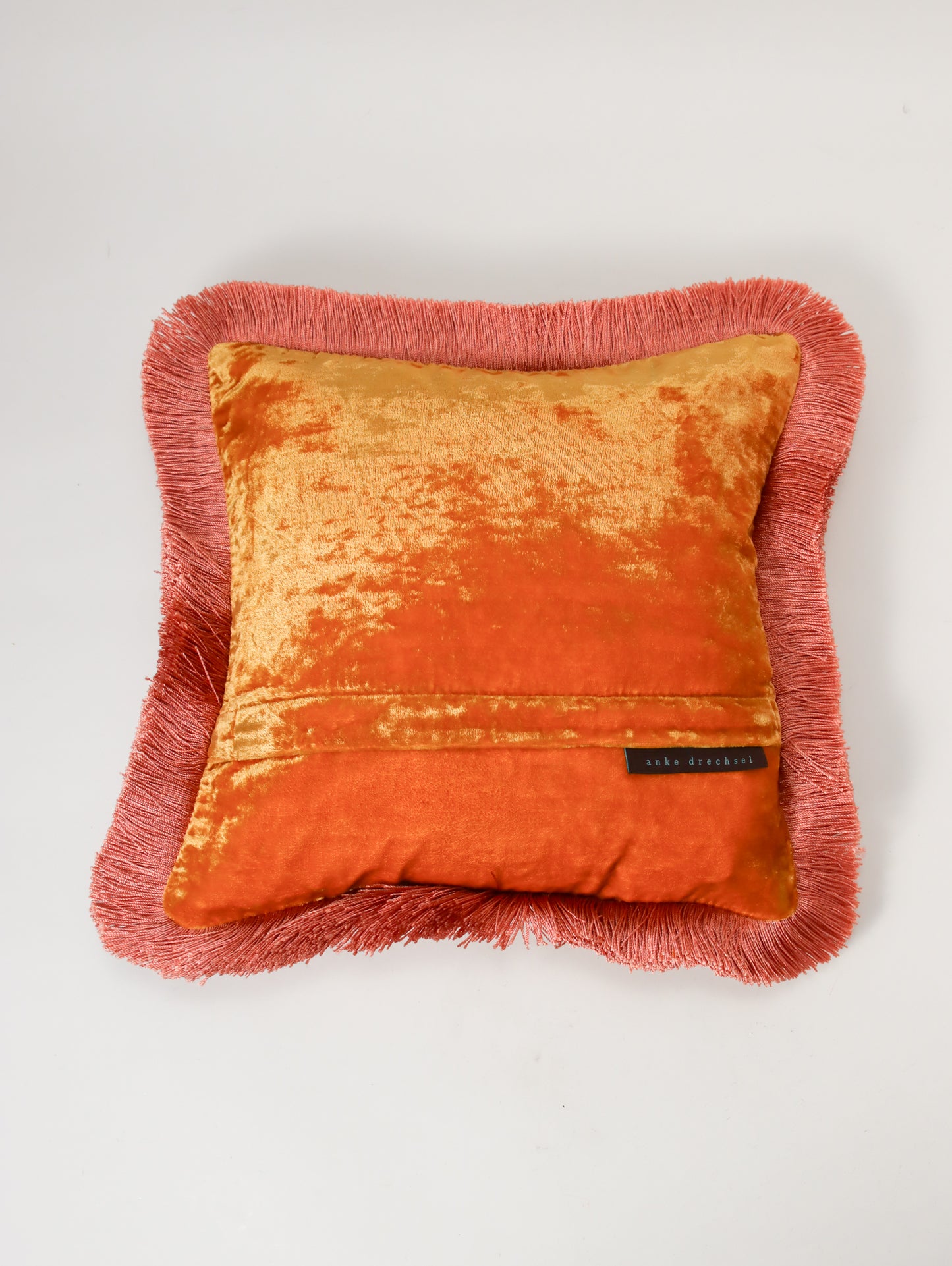 クッションカバー 30x30 PLAIN FRINGE Honey/Peach Rose Fringe