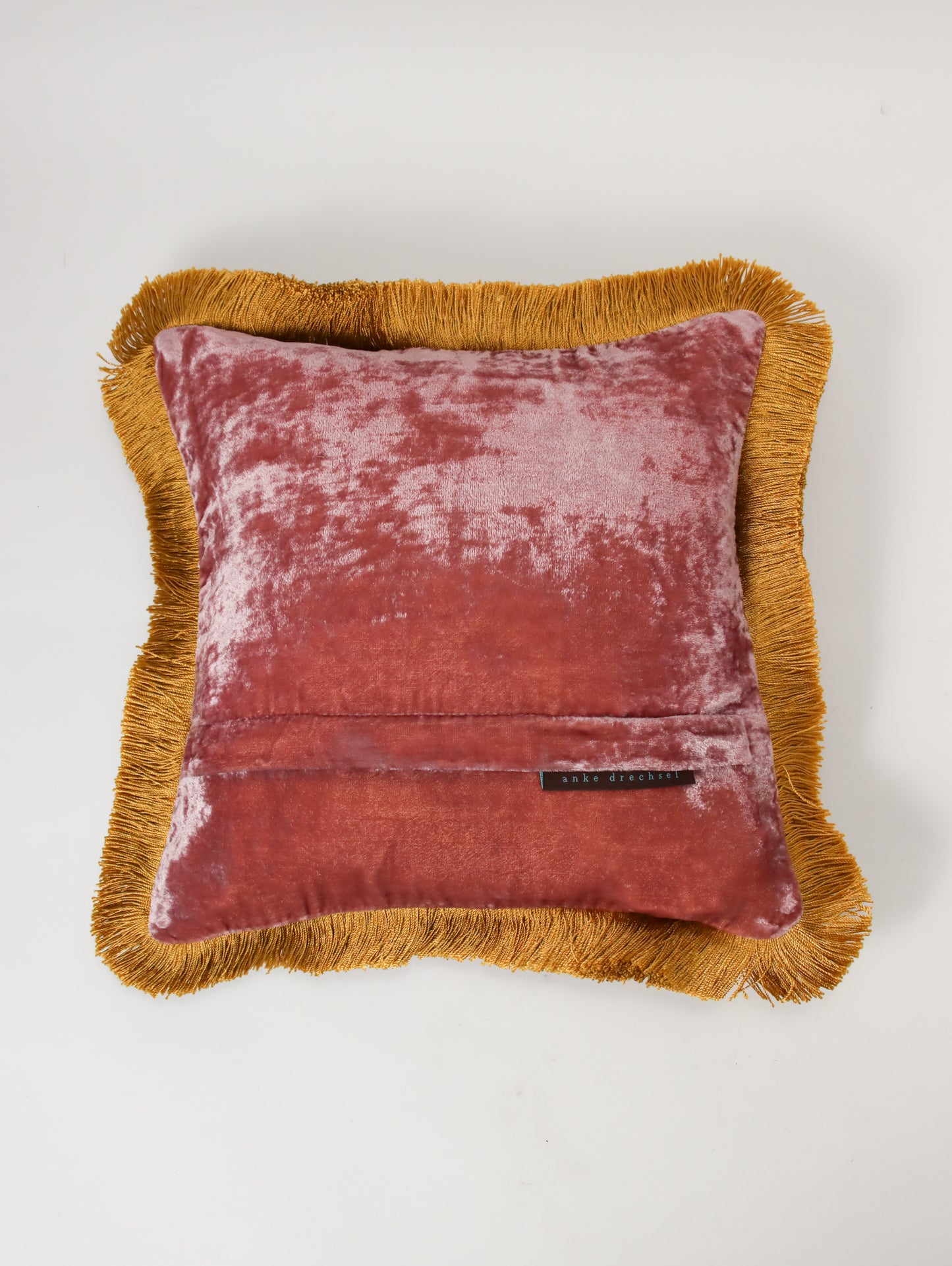 クッションカバー 30x30 Vintage Plum/Gold Fringe