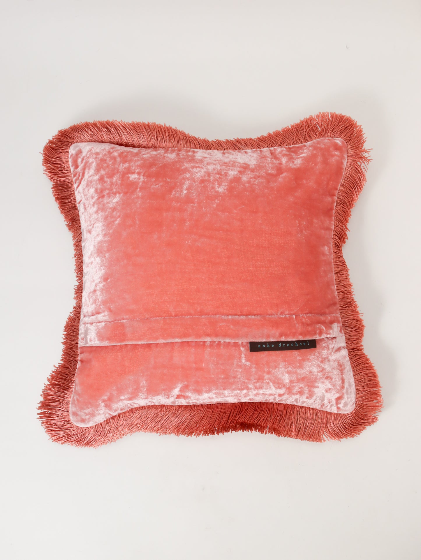 クッションカバー 30x30 Sorbet Pink/Peach Rose Fringe