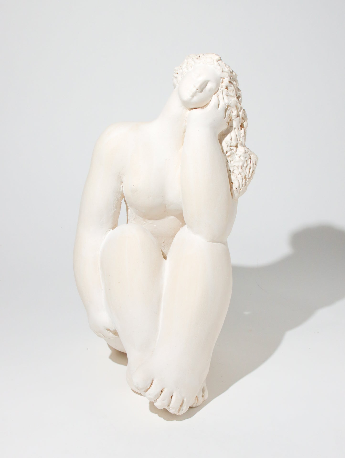 オブジェ Femme blanche pensive 35cm