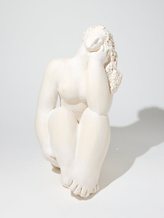 オブジェ Femme blanche pensive 35cm