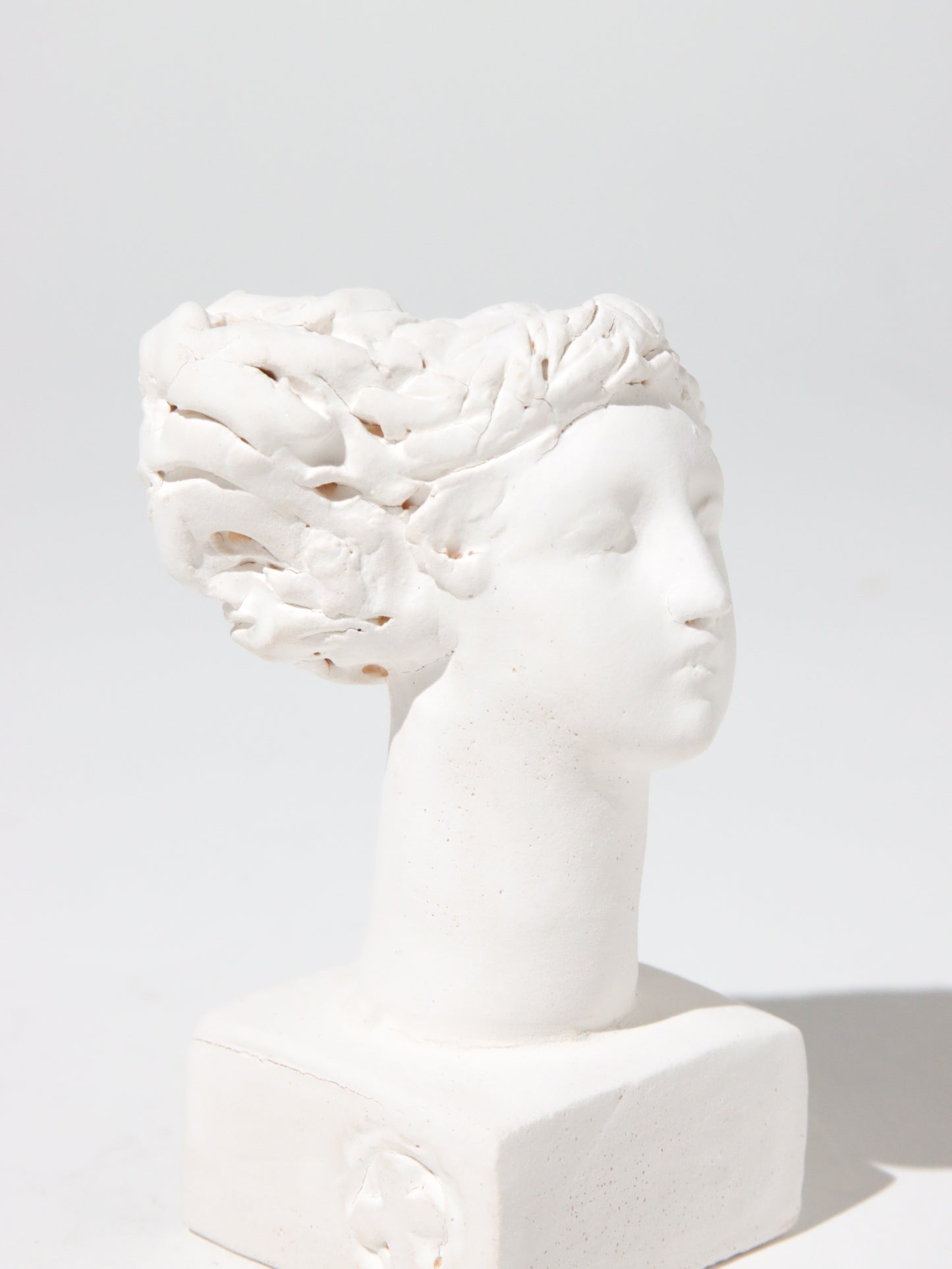 オブジェ Buste Socle Brun Blanc 7