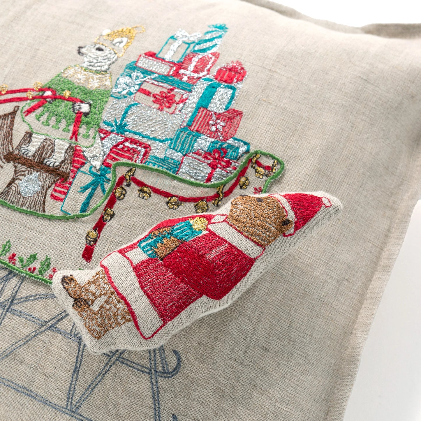 ポケットクッションカバー 30x40 Santa Sleigh