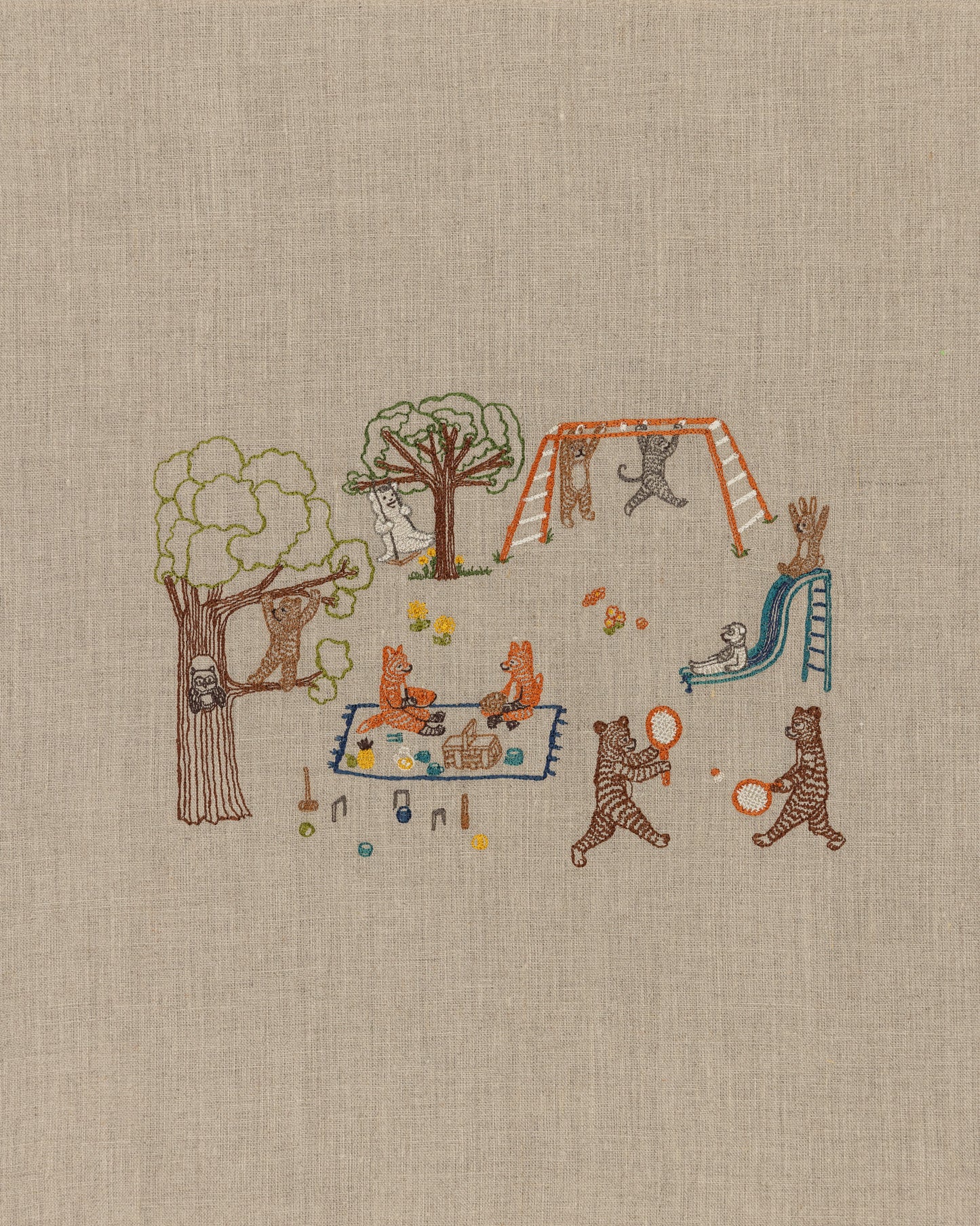 【Coral & Tusk x 猫村さん】リネンナプキン Picnic