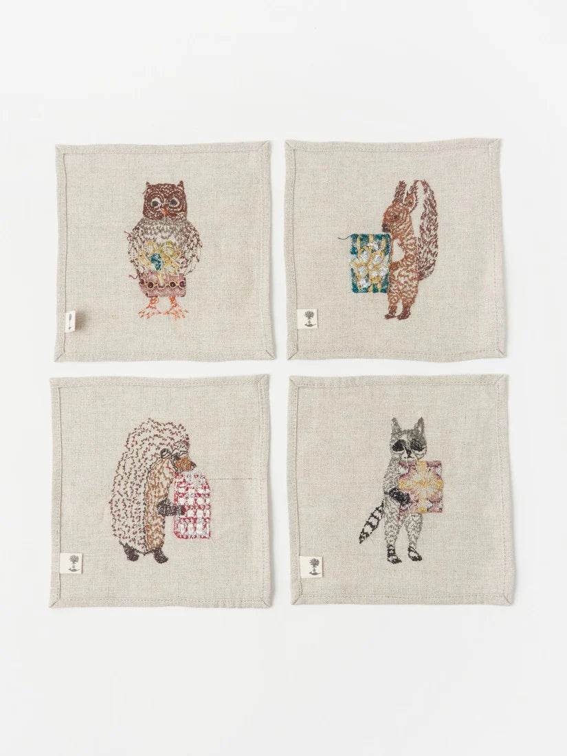 コースター4枚セット Woodland Friend