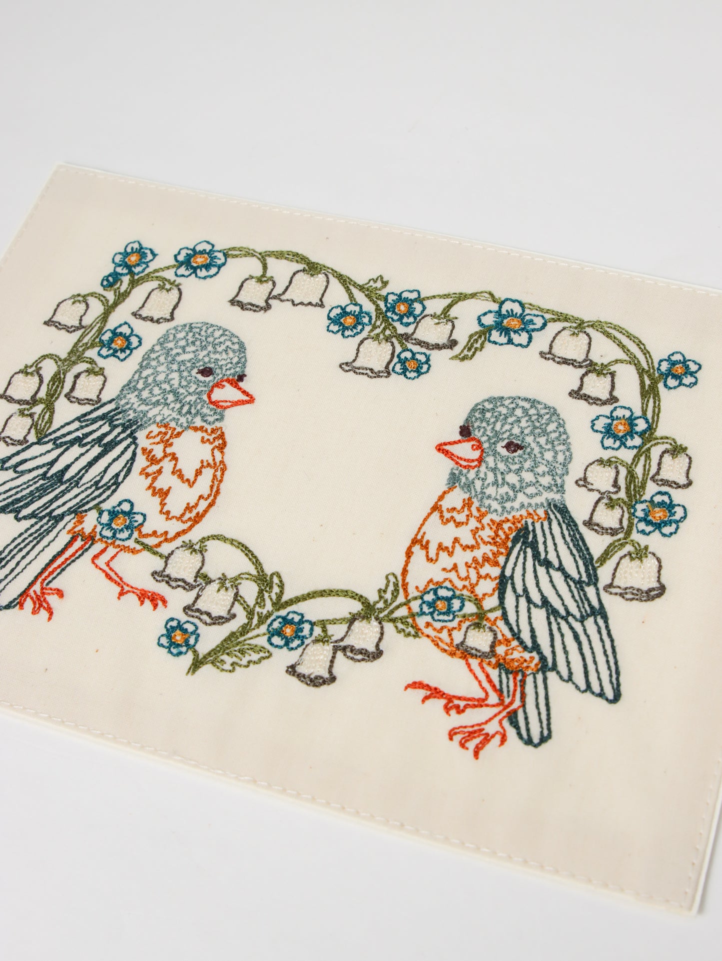 刺繍カード Lily Love Birds