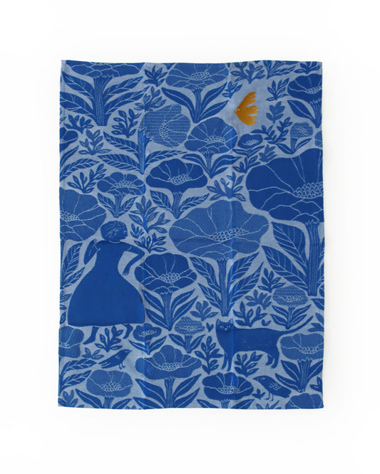 <TISSAGE MOUTET> ティータオル JARDIN BLUE