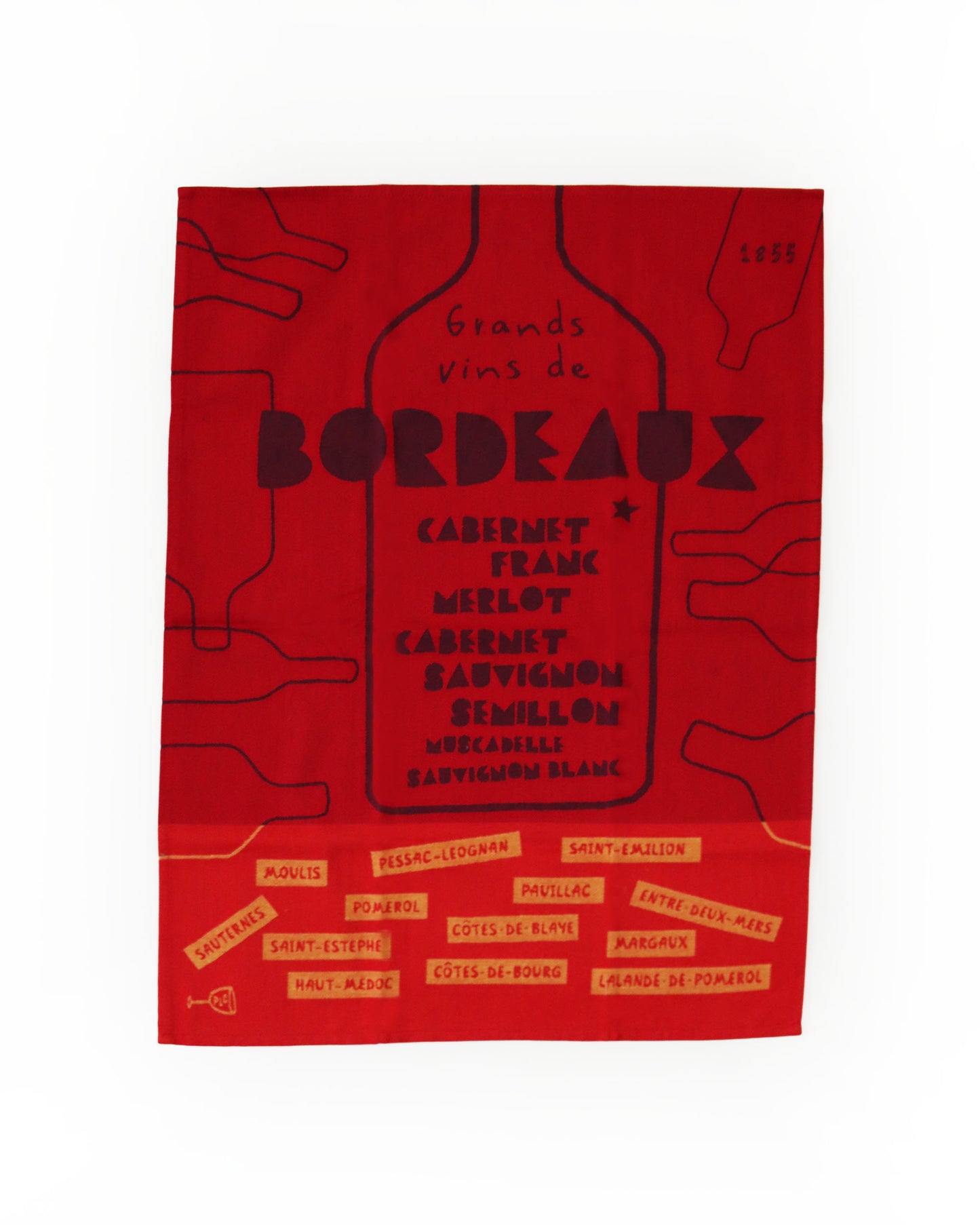 <TISSAGE MOUTET> ティータオル VIN DE BORDEAUX