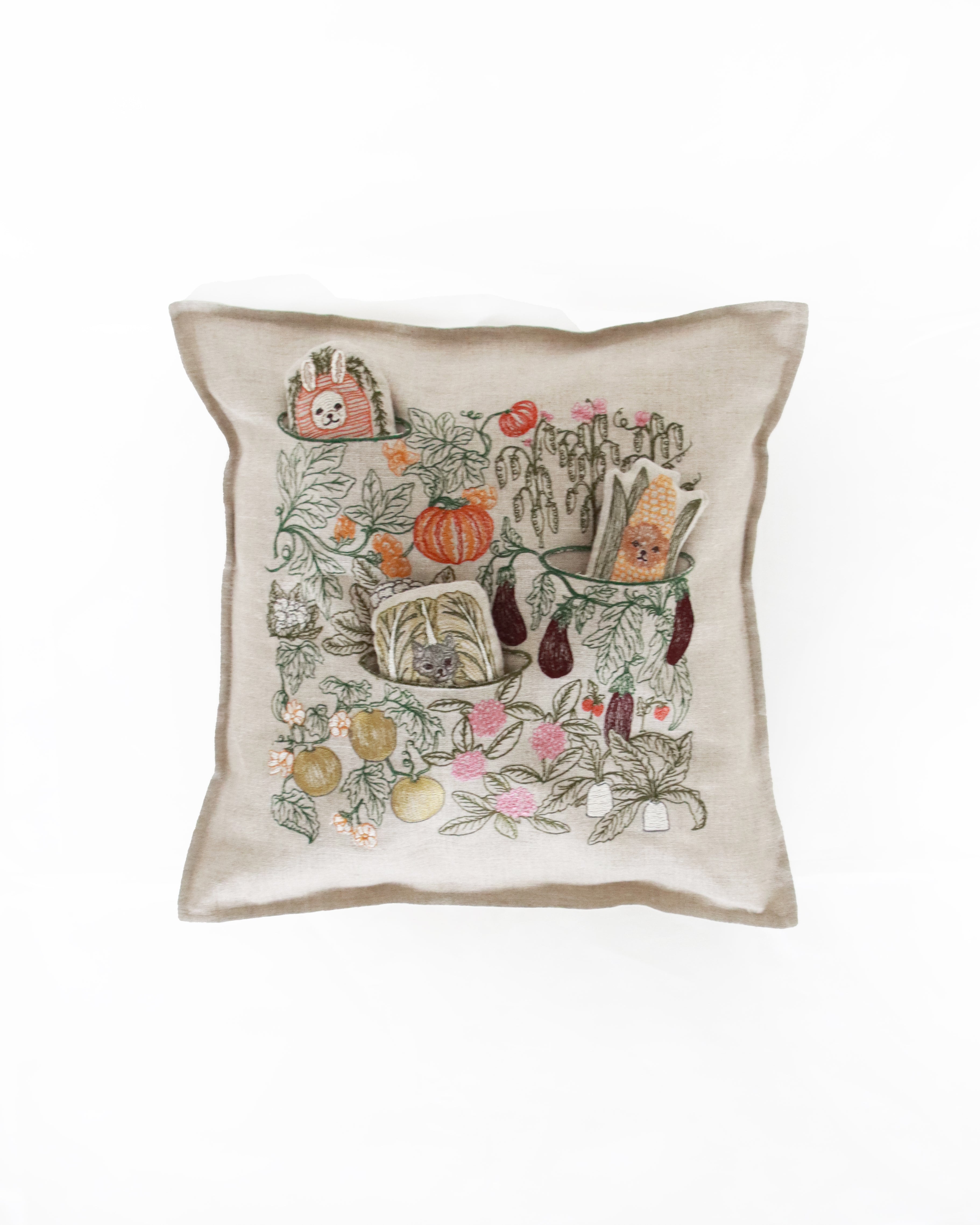 コーラルタスククッションカバー30×30② CORAL&TUSK [Charming Canines Pillow] 犬5匹とおもちゃ クッション