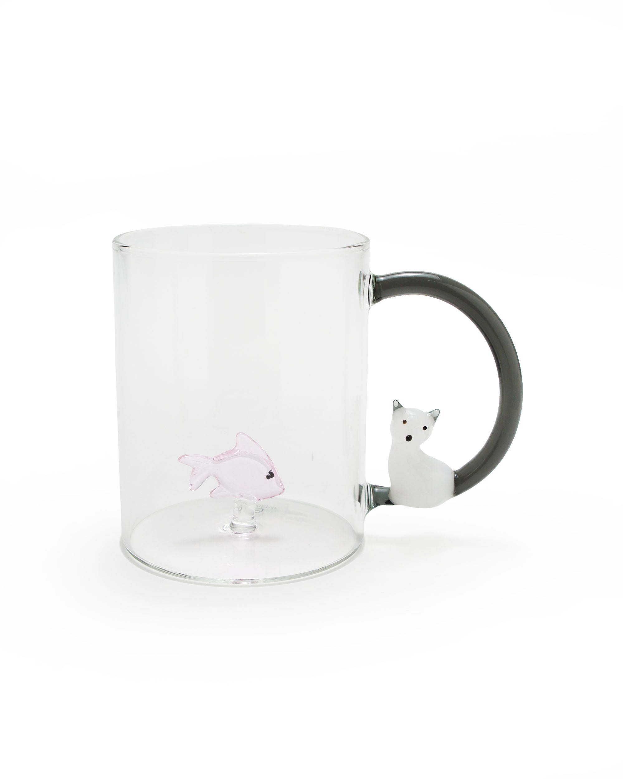 マグ Pink Fish & White Cat with Smoke Tail