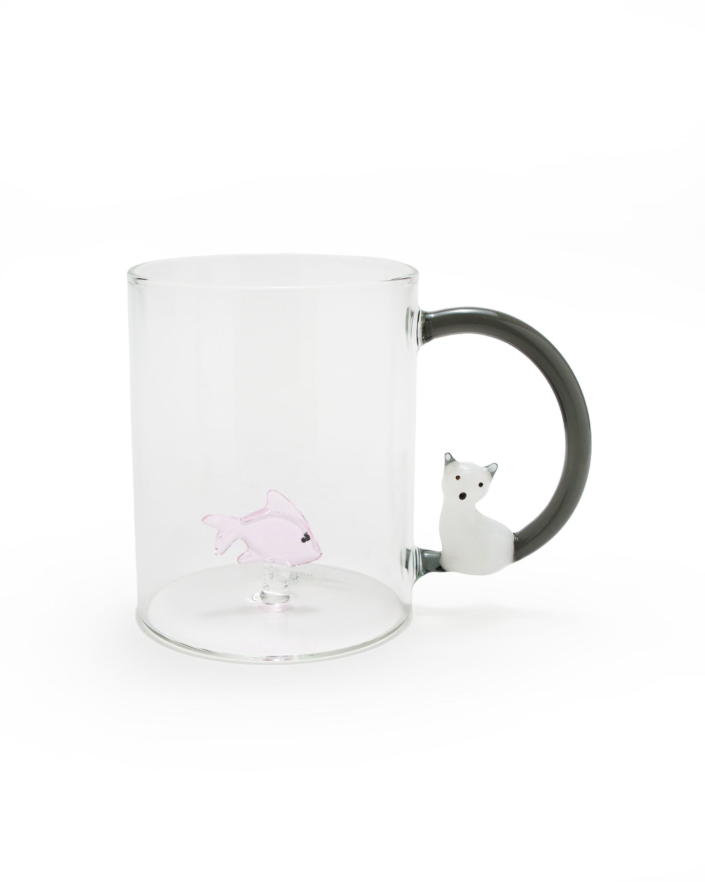 マグ Pink Fish & White Cat with Smoke Tail