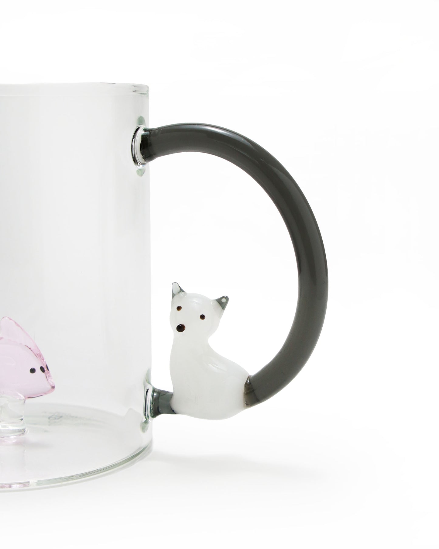 マグ Pink Fish & White Cat with Smoke Tail