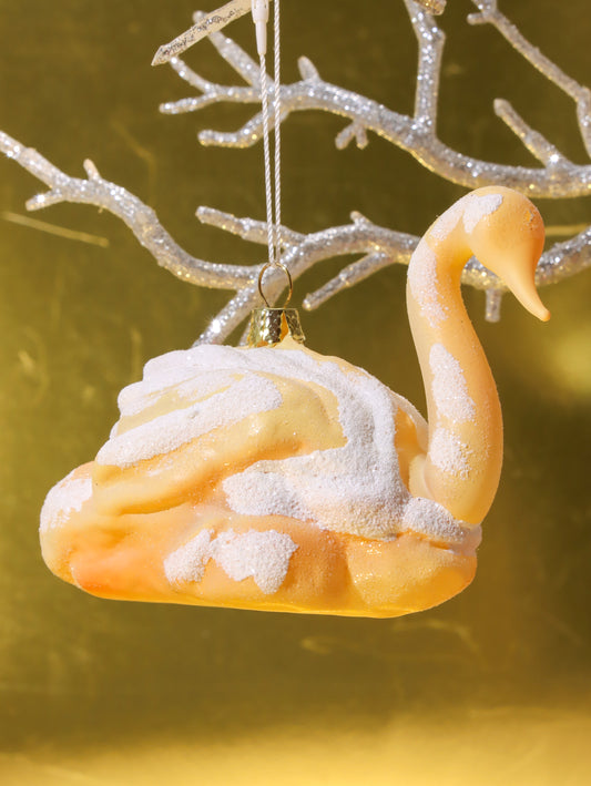 オーナメント SWAN CREAM PUFF