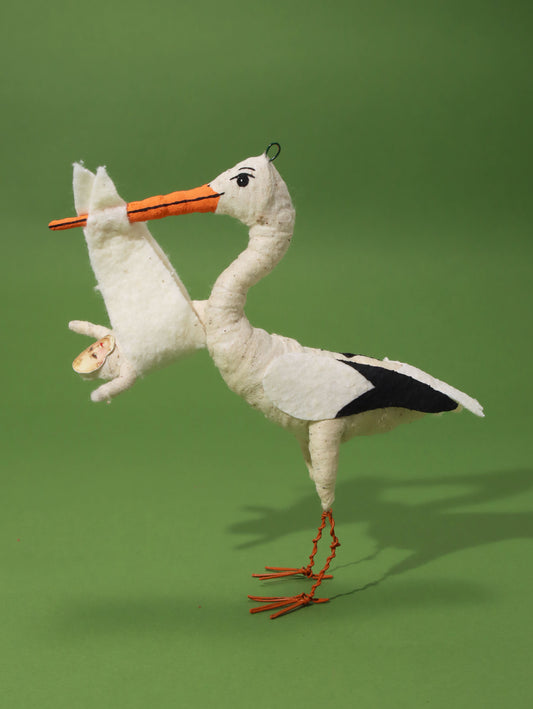 オーナメント STANDING STORK WITH BABY
