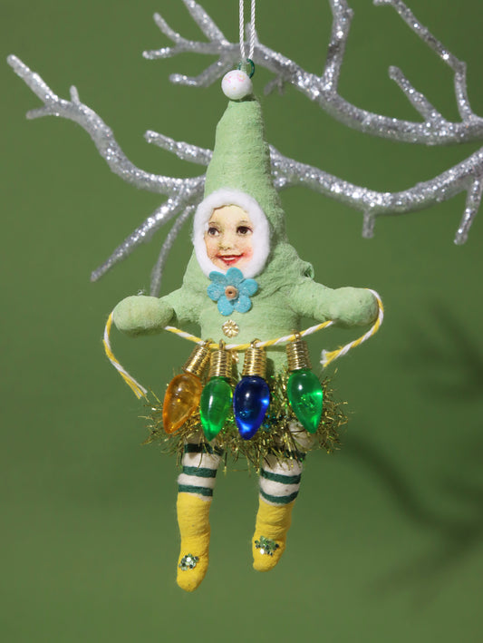 オーナメント GREEN X'mas LIGHT DECORATING ELF