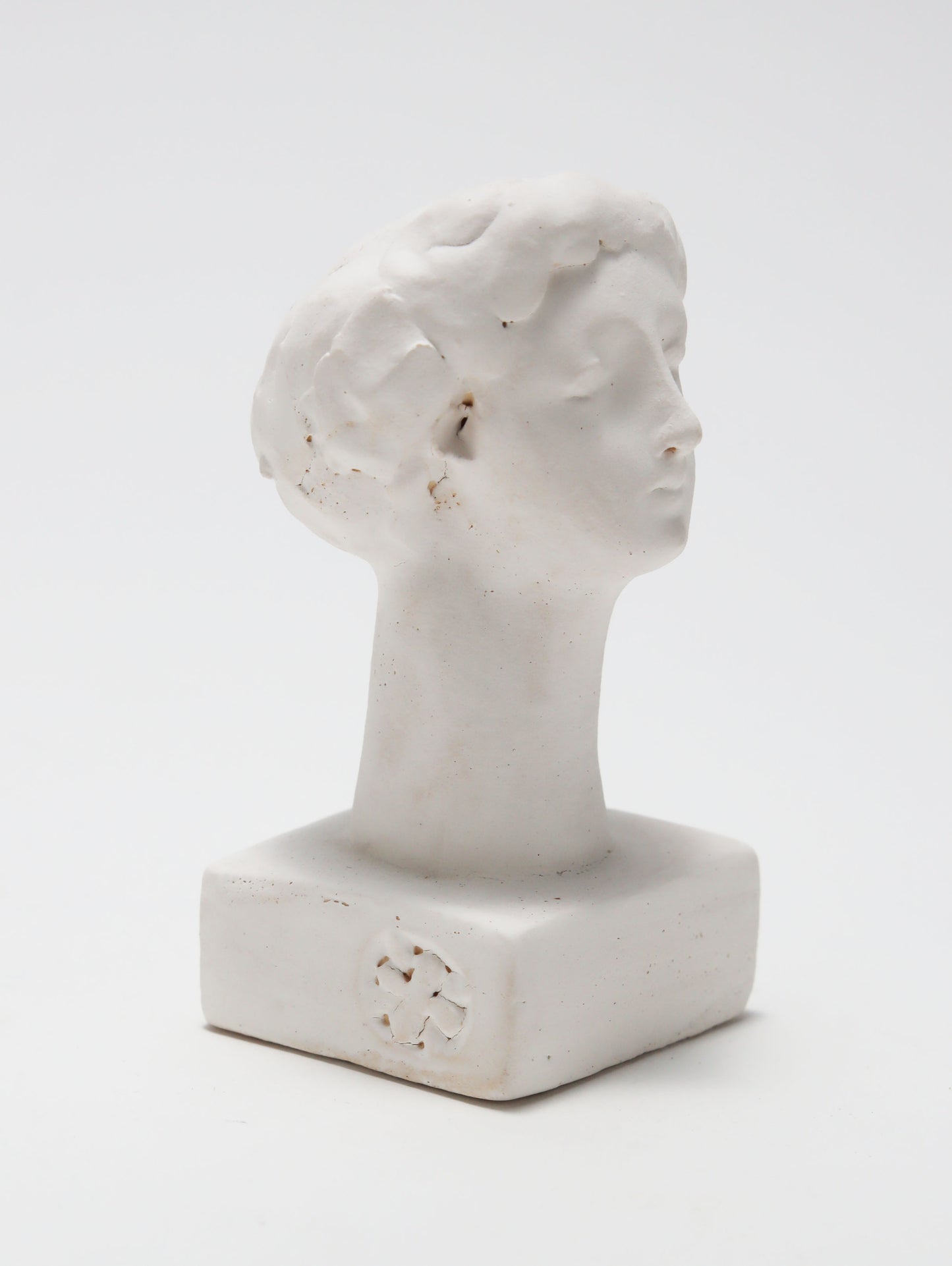 オブジェ Buste Socle Brun Blanc 22