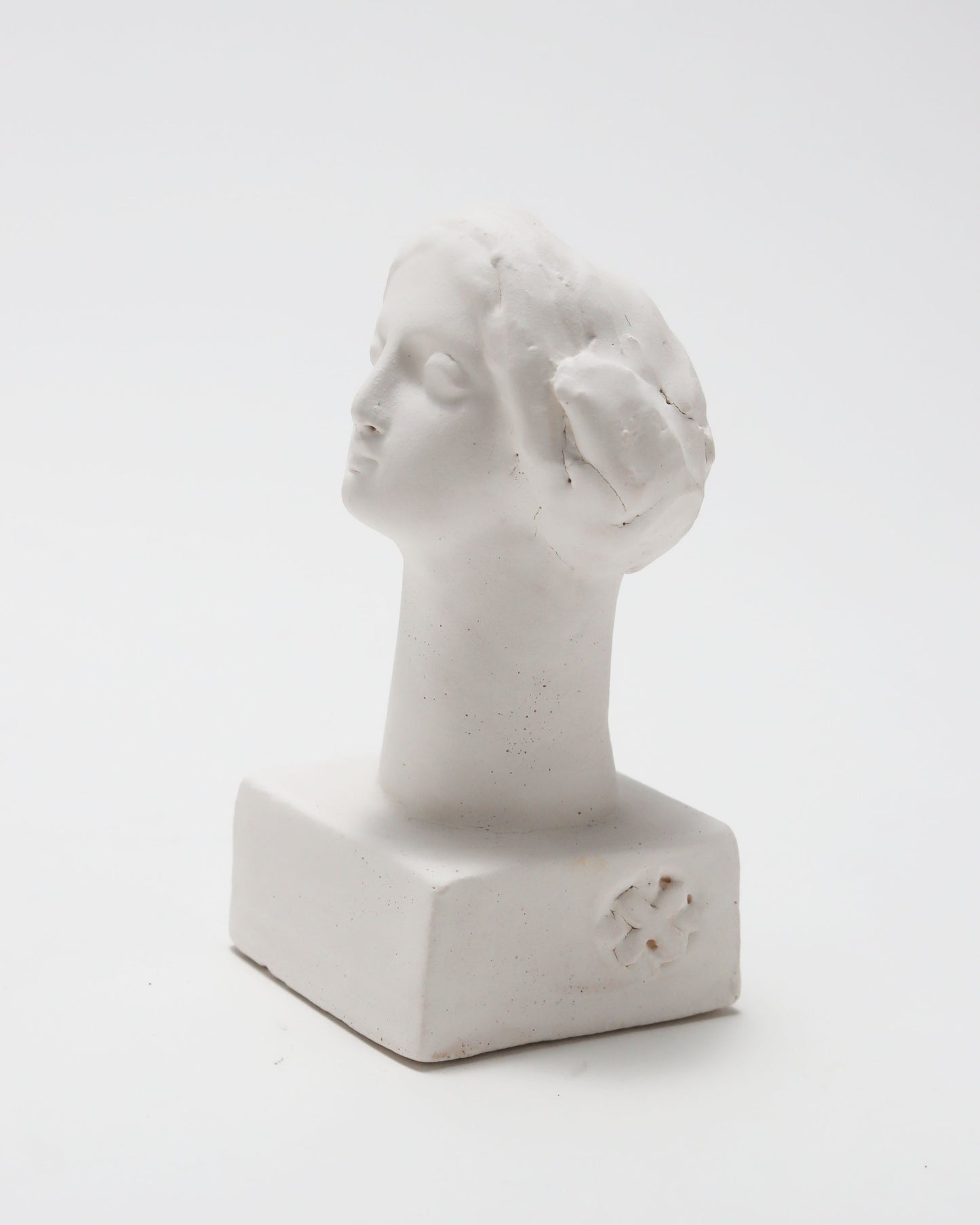 オブジェ Buste Socle Brun Blanc 16