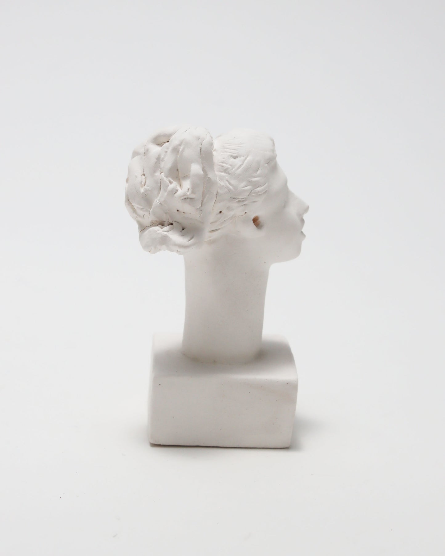 オブジェ Buste Socle Brun Blanc 14