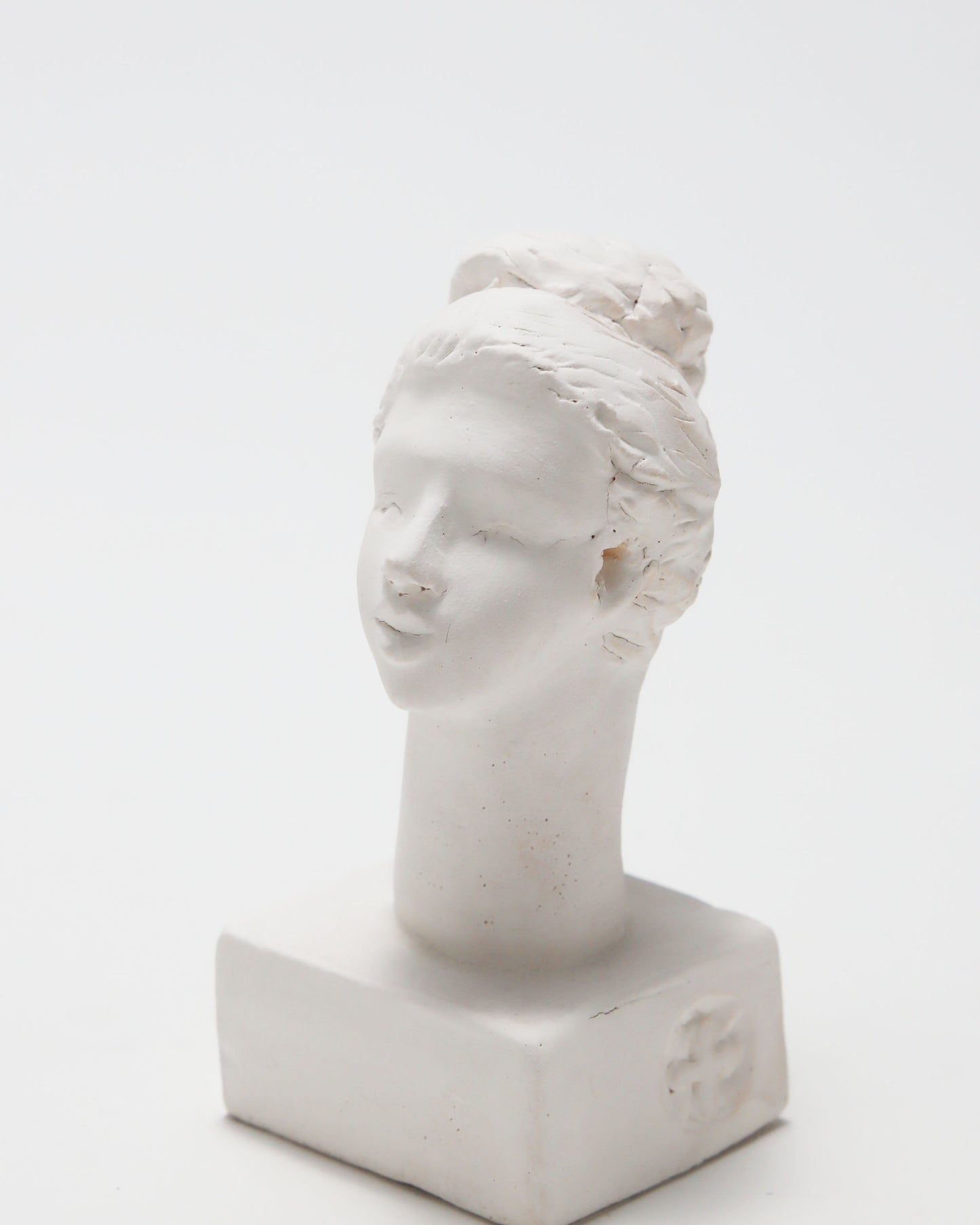 オブジェ Buste Socle Brun Blanc 14