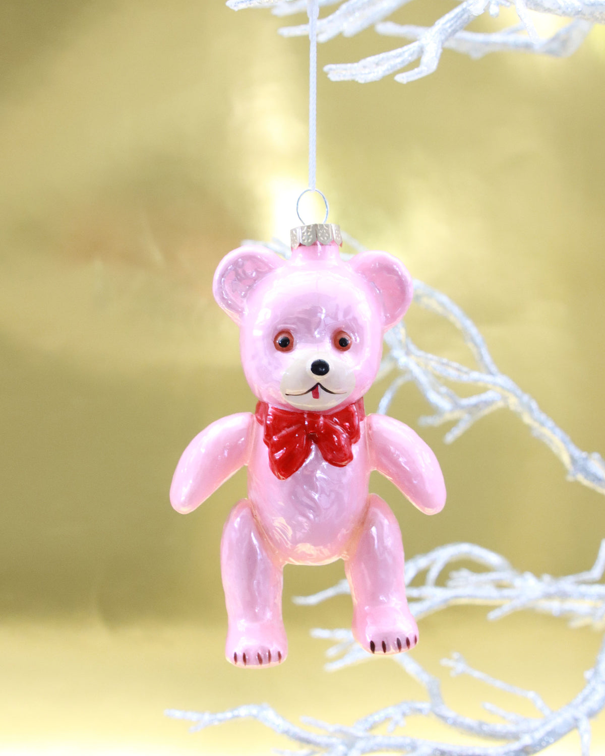 オーナメント VINATGE PINK TOY BEAR