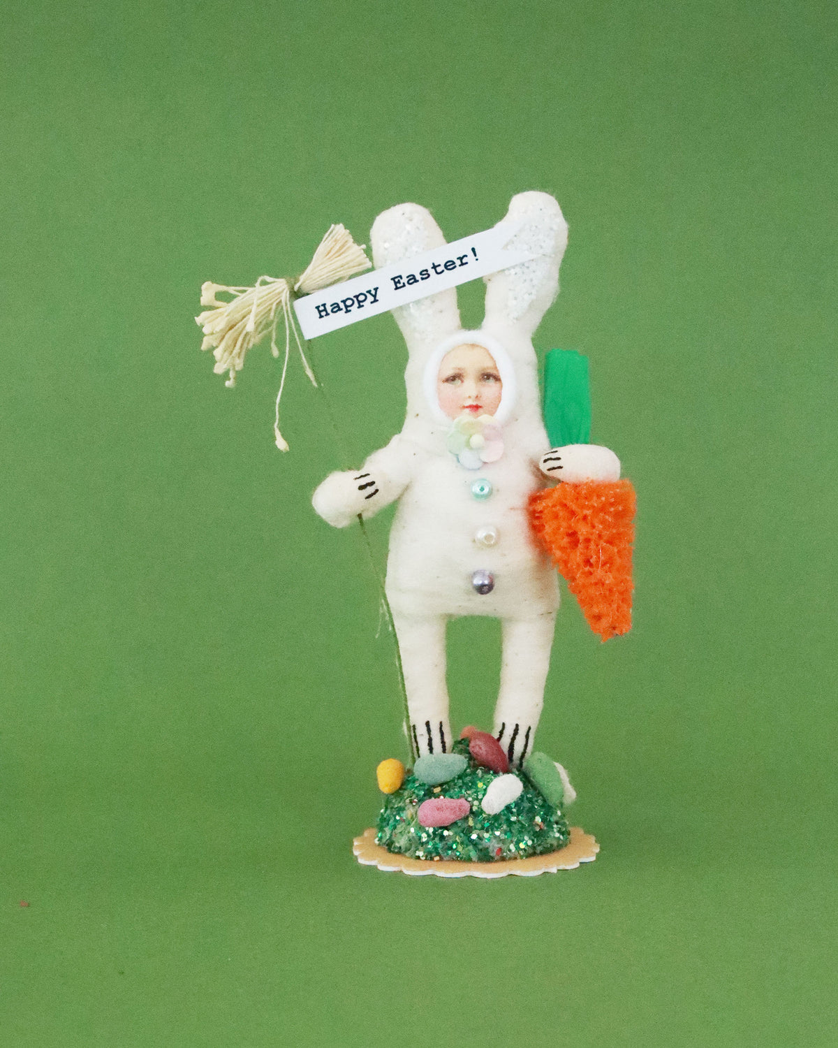 オブジェ White Chubby Bunny Child