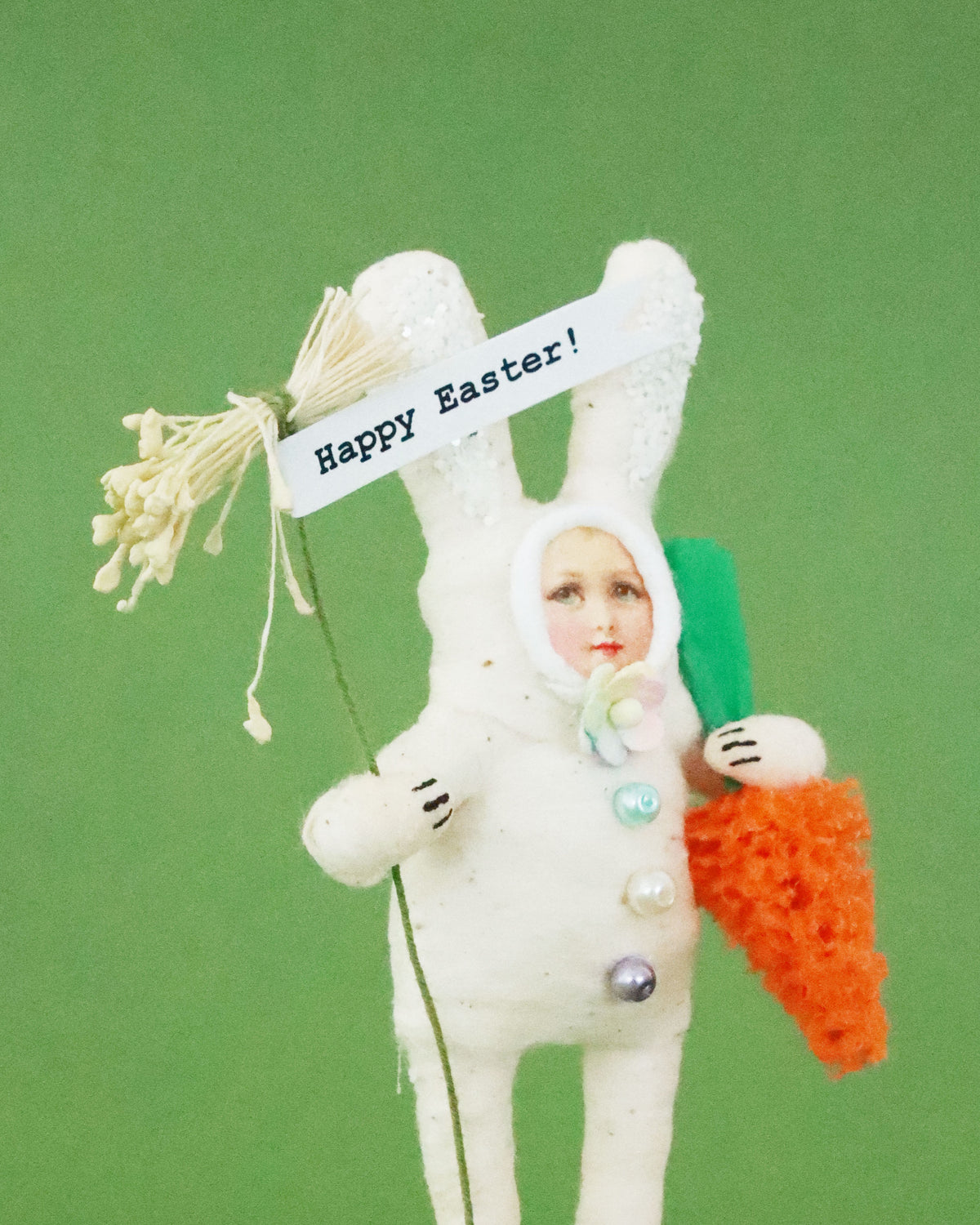 オブジェ White Chubby Bunny Child