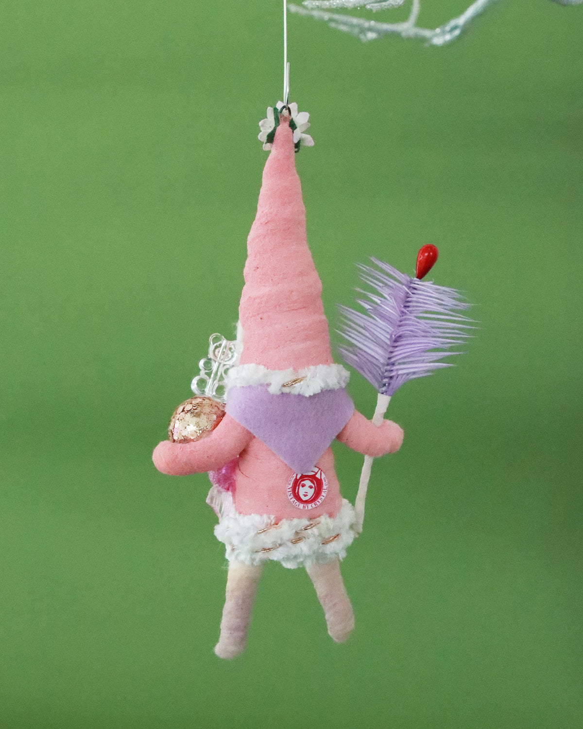 オーナメント Pink Santa Goose Feather