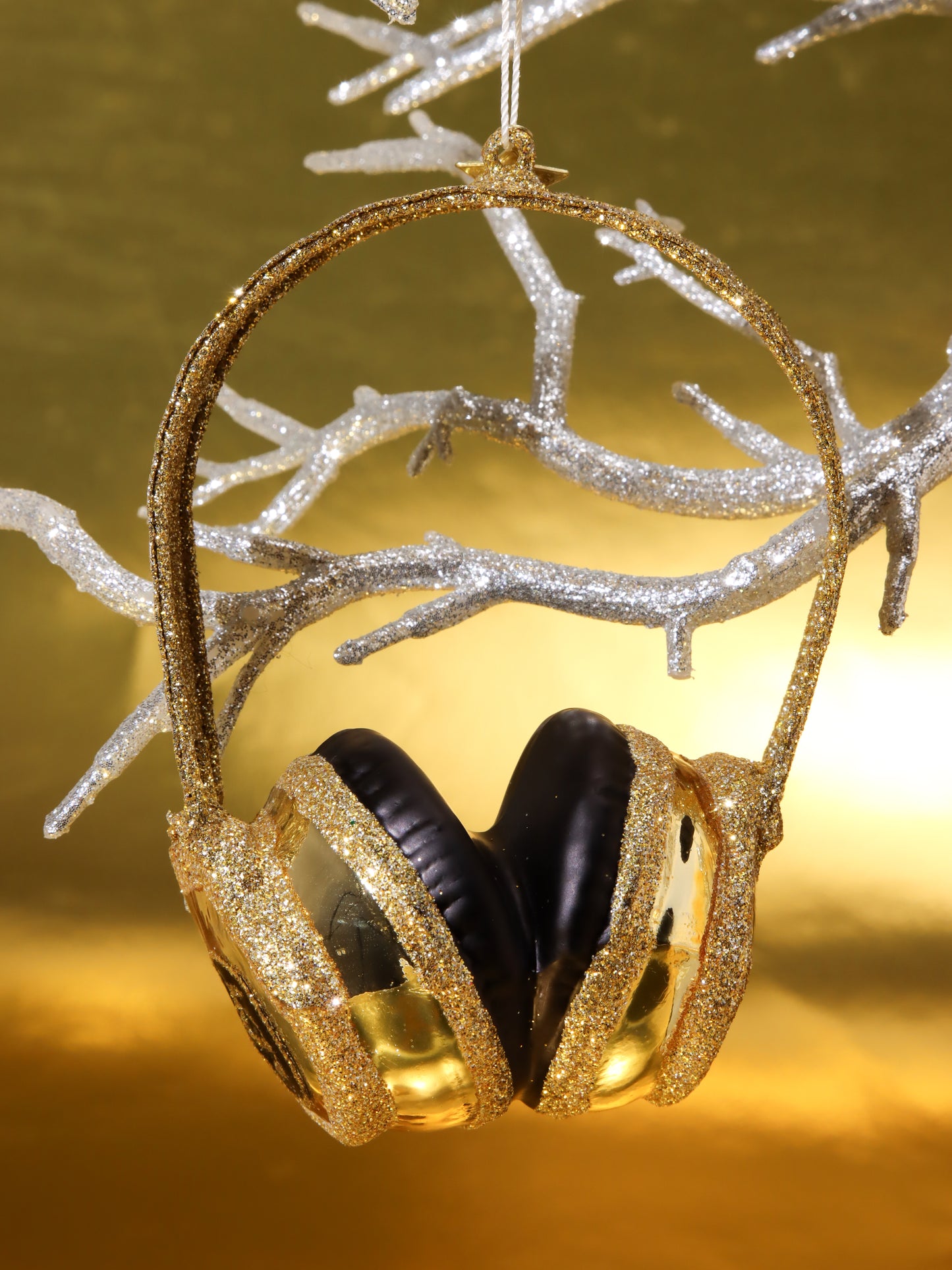 オーナメント GOLD GLITTER HEADSET