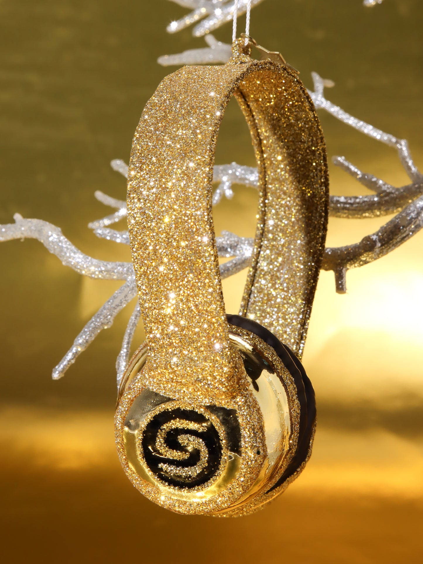 オーナメント GOLD GLITTER HEADSET