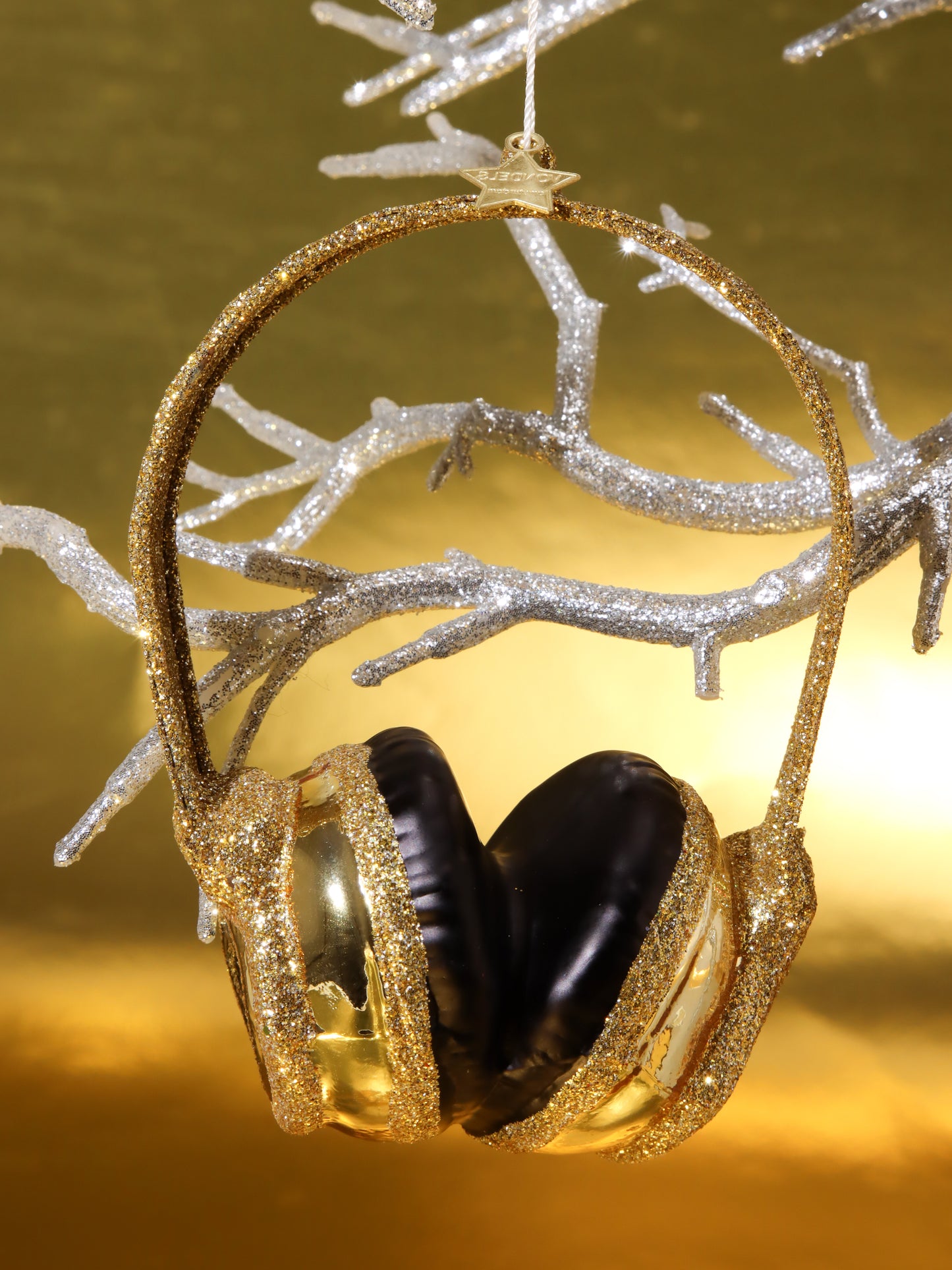 オーナメント GOLD GLITTER HEADSET