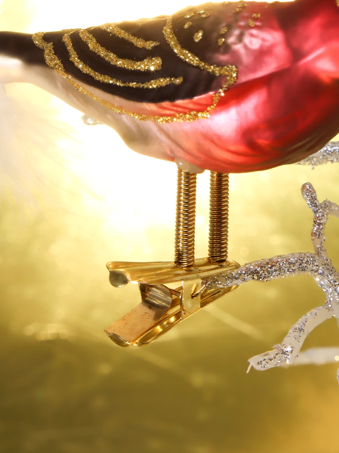 オーナメント Bird, Red, Siver and Gray